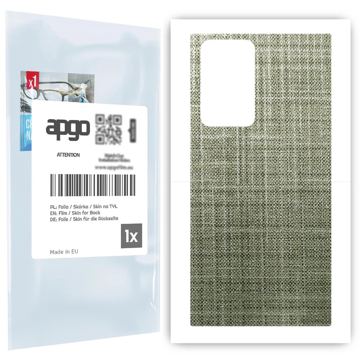 Folia naklejka skórka strukturalna na TYŁ do Samsung Galaxy Note 20 Ultra -  Tkanina Lniana - apgo SKINS