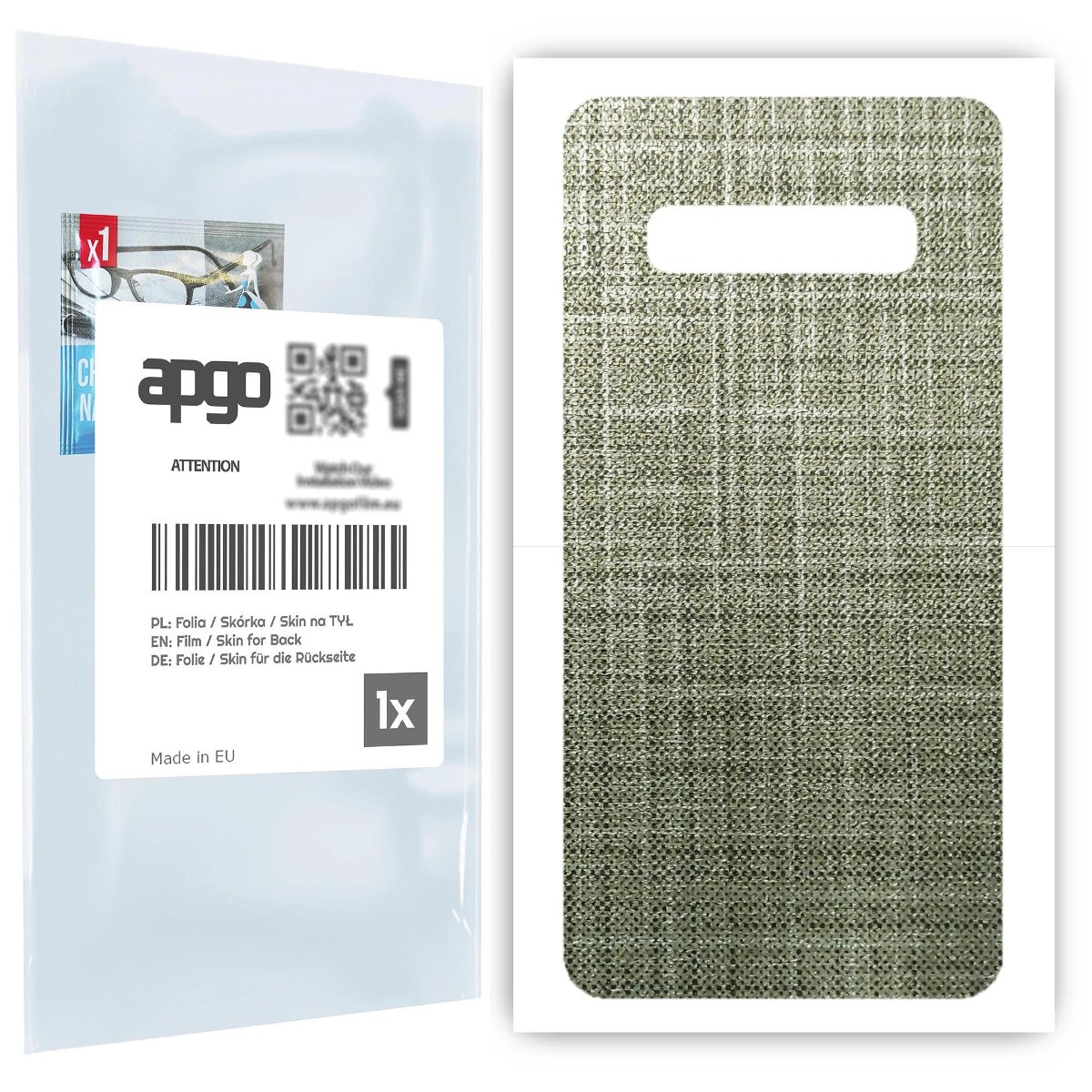 Folia naklejka skórka strukturalna na TYŁ do Samsung Galaxy S10 -  Tkanina Lniana - apgo SKINS