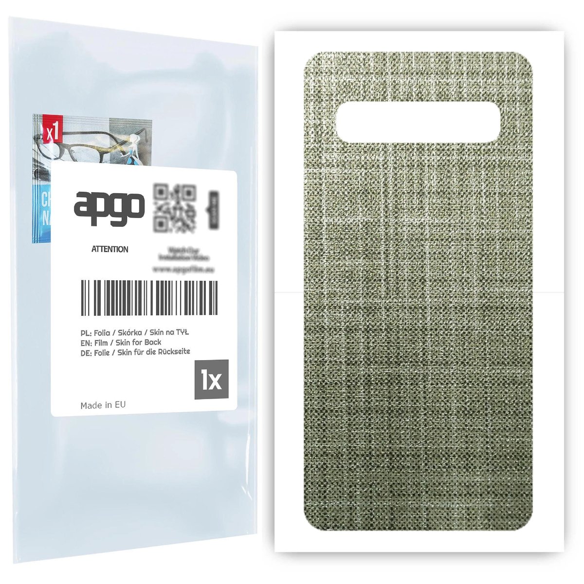 Folia naklejka skórka strukturalna na TYŁ do Samsung Galaxy S10 5G -  Tkanina Lniana - apgo SKINS