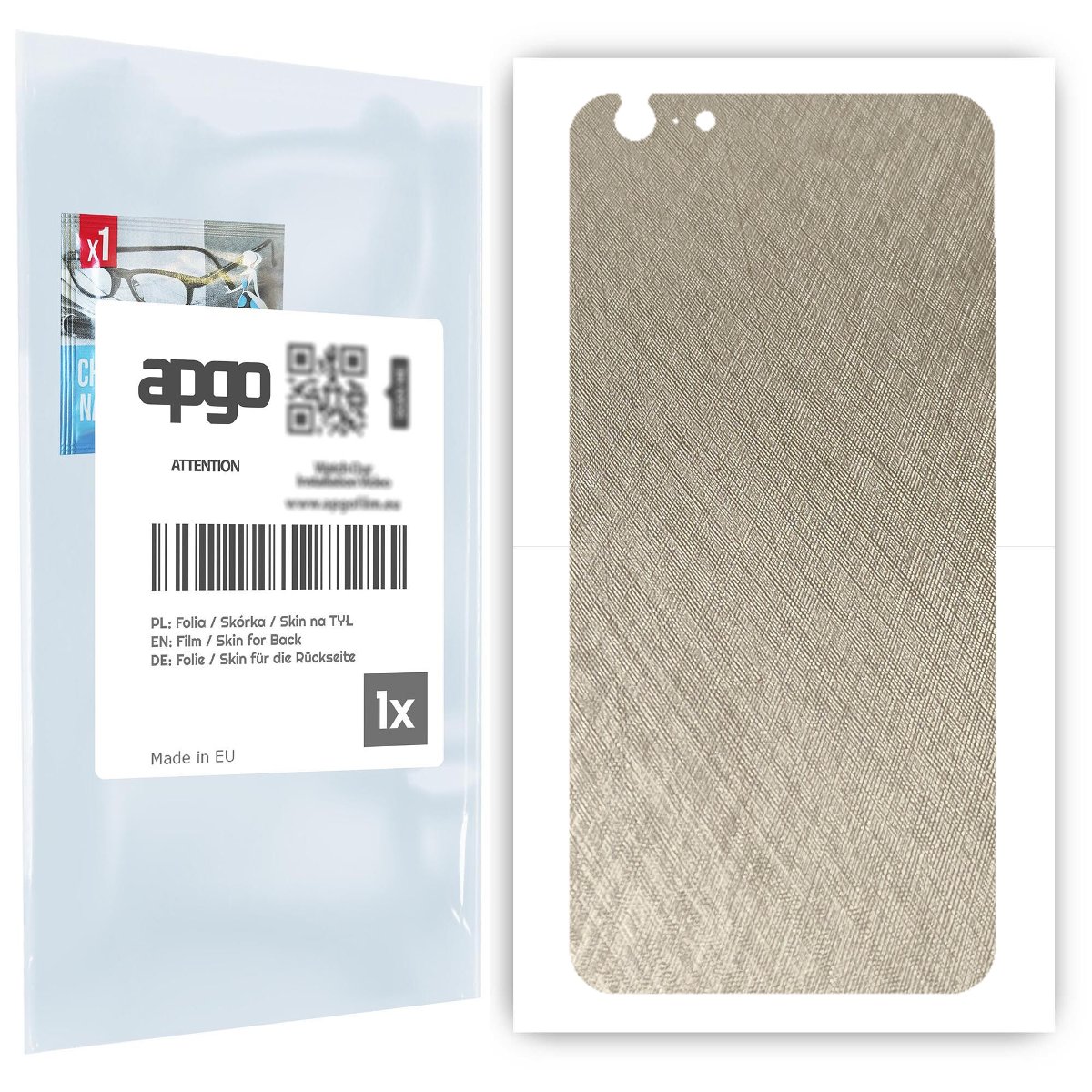 Folia naklejka skórka strukturalna na TYŁ do Apple iPhone 6s Plus -  Tytan Srebrny - apgo SKINS