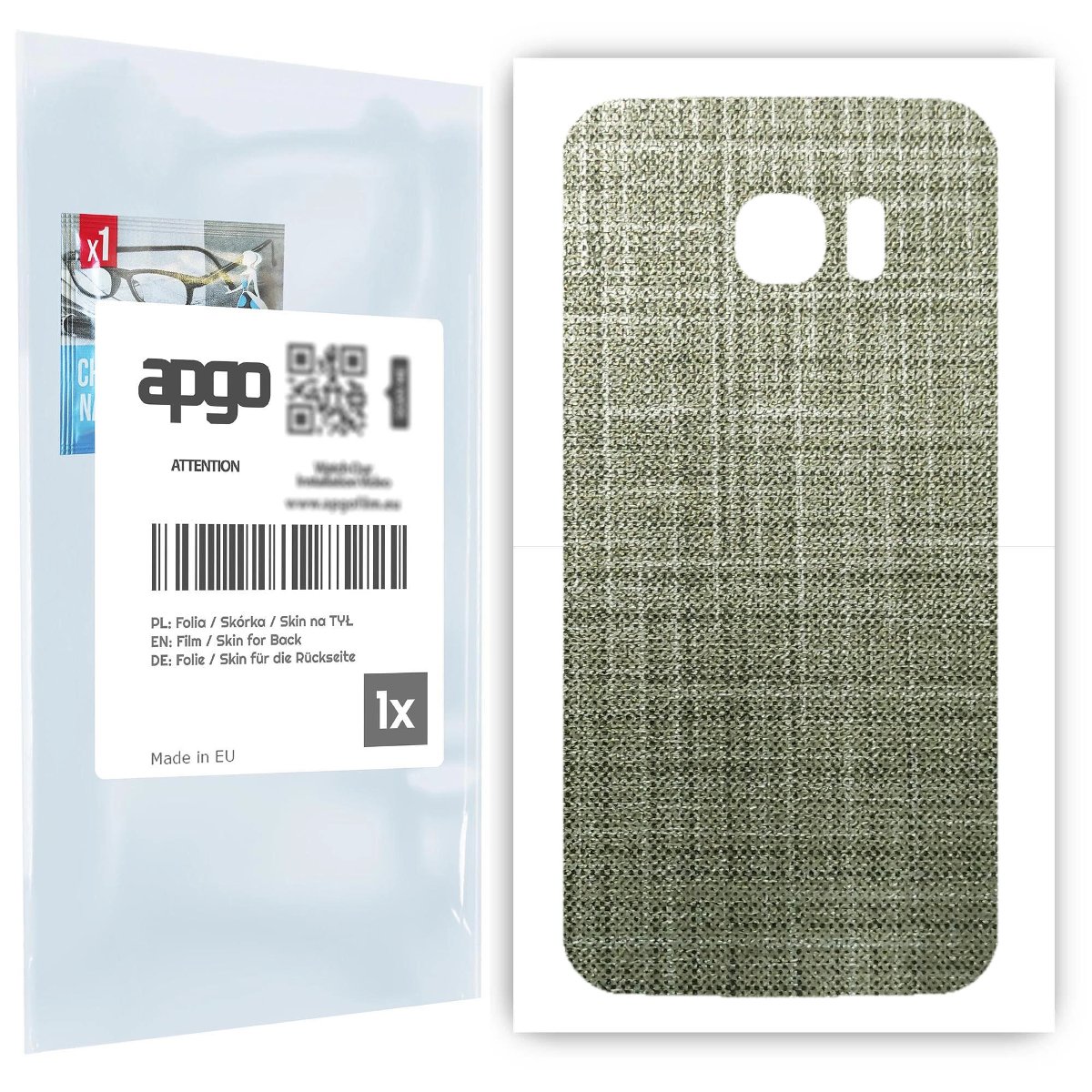 Folia naklejka skórka strukturalna na TYŁ do Samsung Galaxy S7 edge -  Tkanina Lniana - apgo SKINS