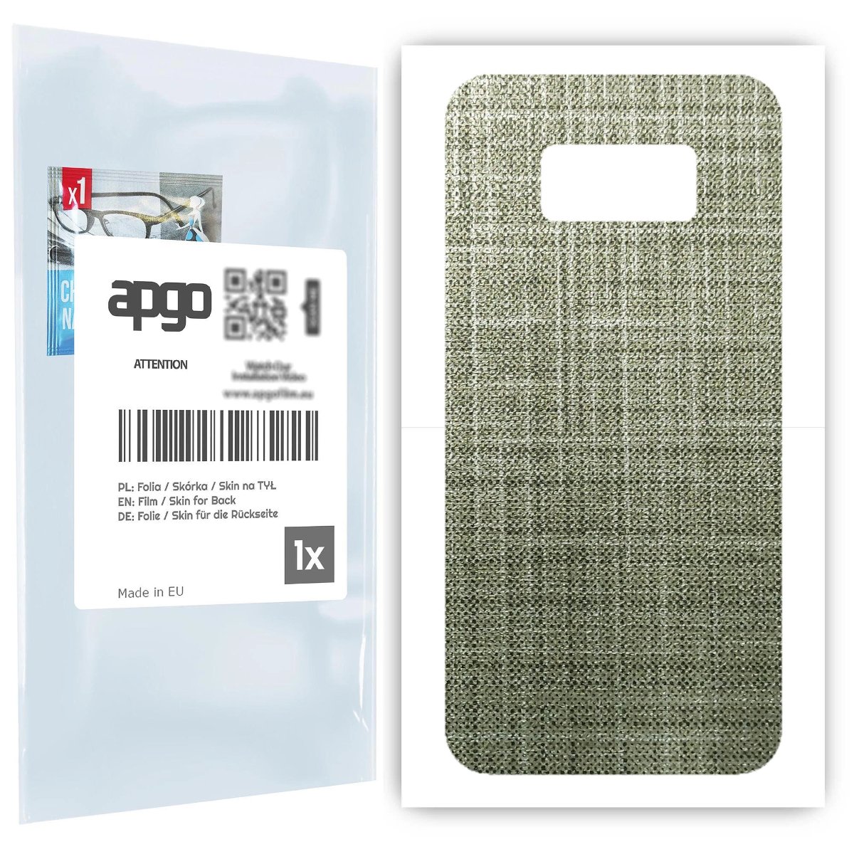 Folia naklejka skórka strukturalna na TYŁ do Samsung Galaxy S8 -  Tkanina Lniana - apgo SKINS