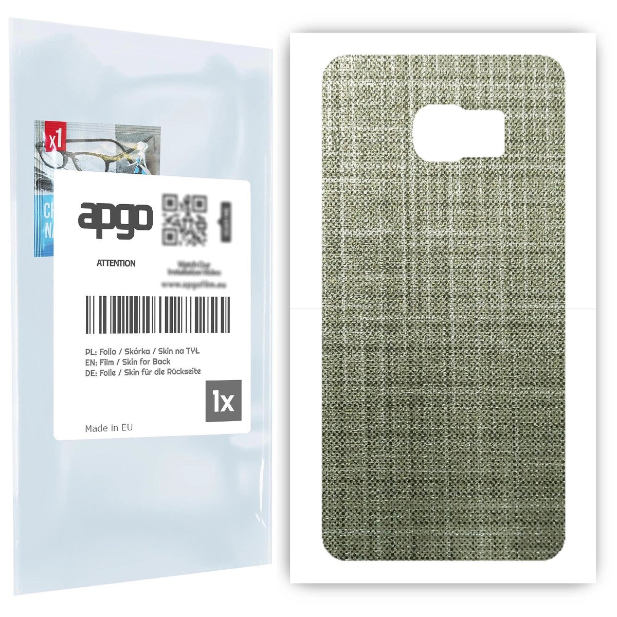 Folia naklejka skórka strukturalna na TYŁ do Samsung Galaxy S6 Edge+ SM-G928F -  Tkanina Lniana - apgo SKINS