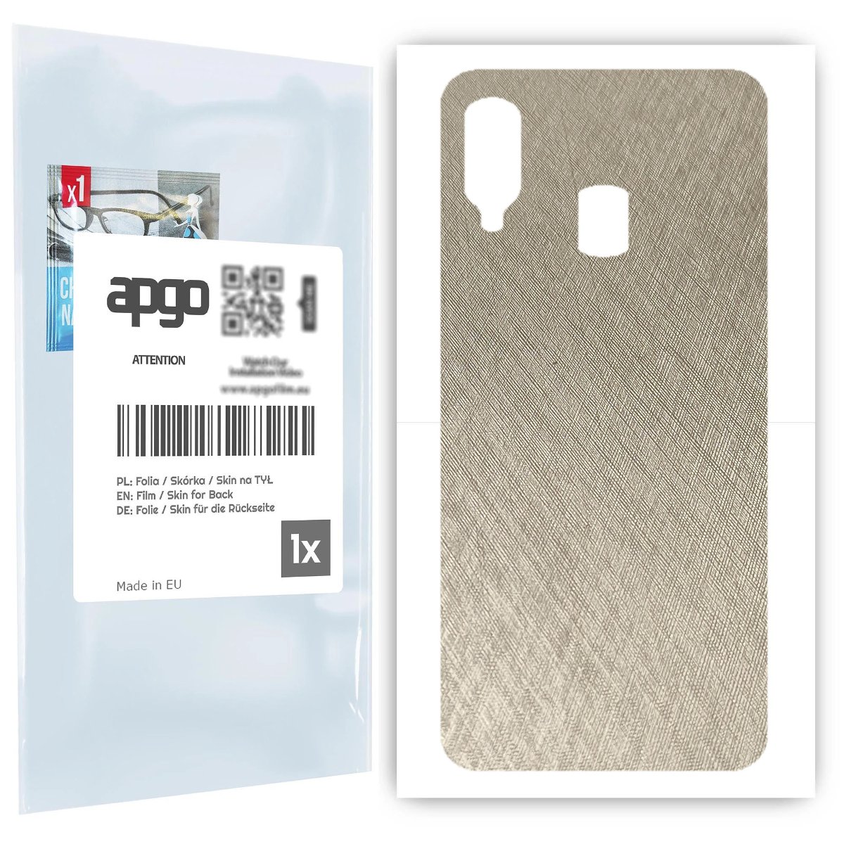 Folia naklejka skórka strukturalna na TYŁ do Samsung Galaxy A40 -  Tytan Srebrny - apgo SKINS