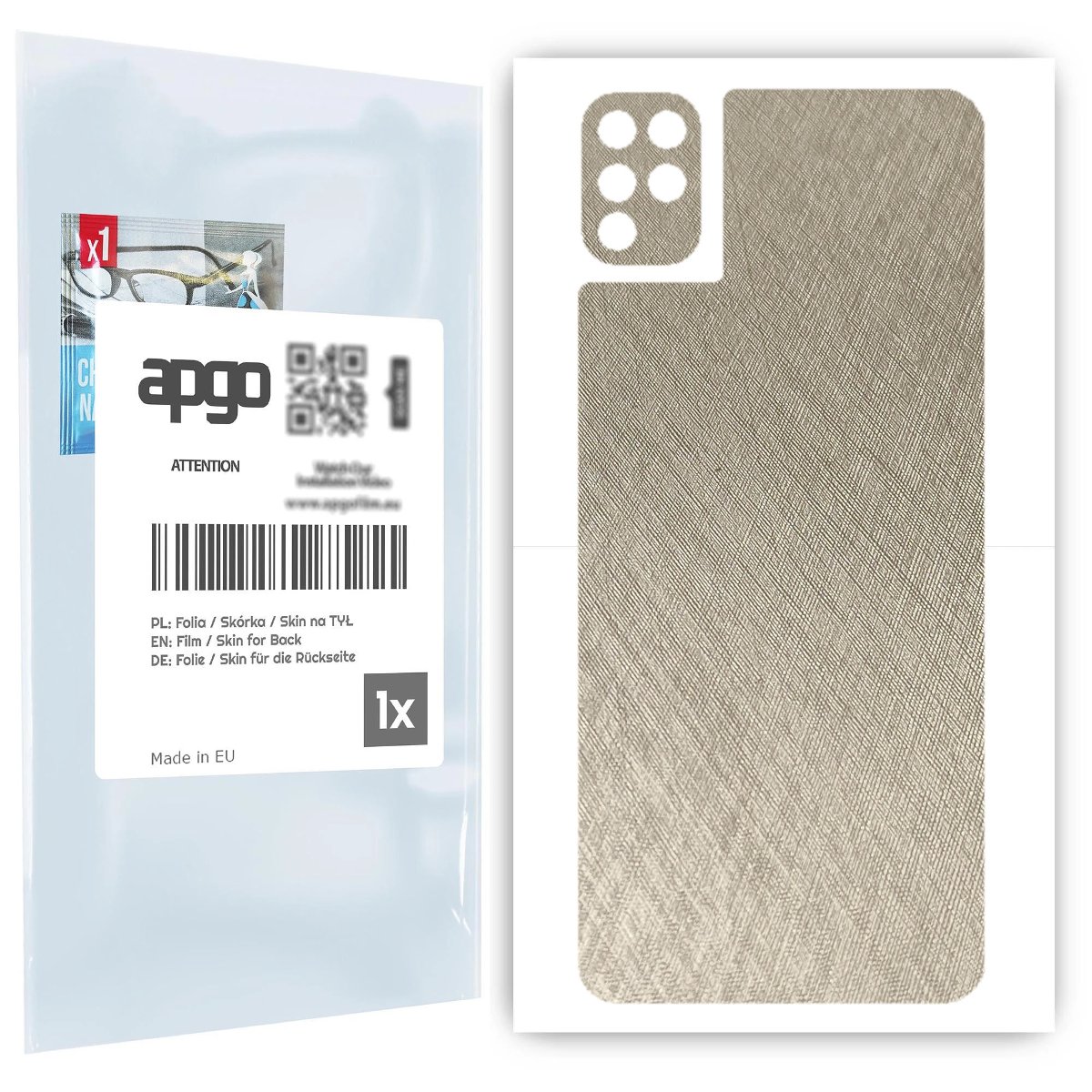 Folia naklejka skórka strukturalna na TYŁ do LG K42 -  Tytan Srebrny - apgo SKINS