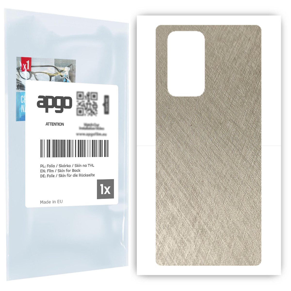 Folia naklejka skórka strukturalna na TYŁ do LG Wing 5G -  Tytan Srebrny - apgo SKINS