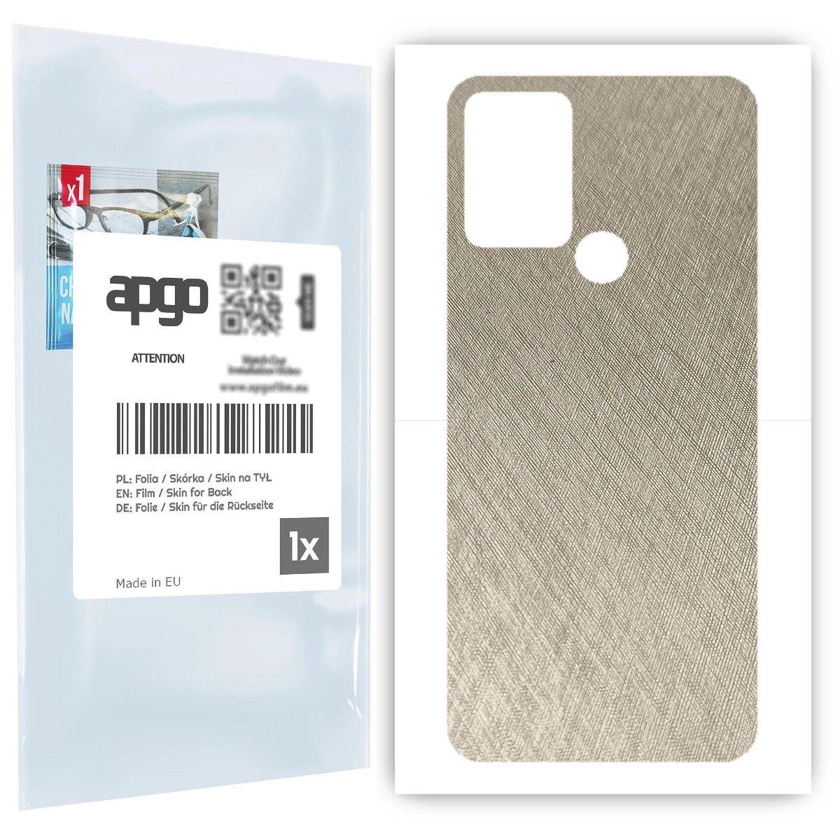 Folia naklejka skórka strukturalna na TYŁ do HTC Desire 20+ -  Tytan Srebrny - apgo SKINS