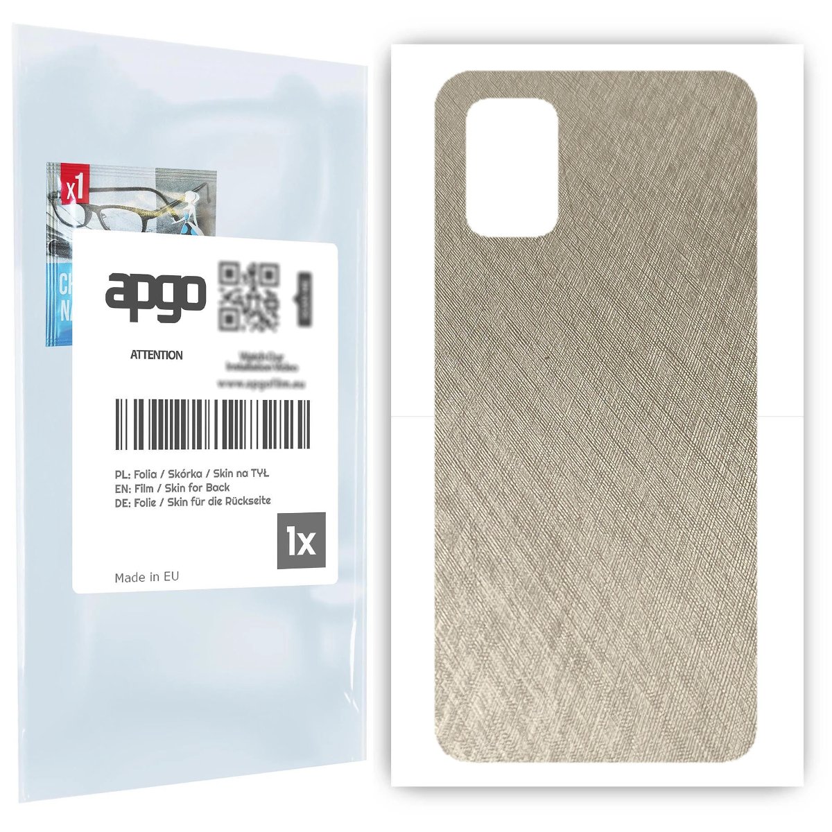Folia naklejka skórka strukturalna na TYŁ do Samsung Galaxy M51 -  Tytan Srebrny - apgo SKINS