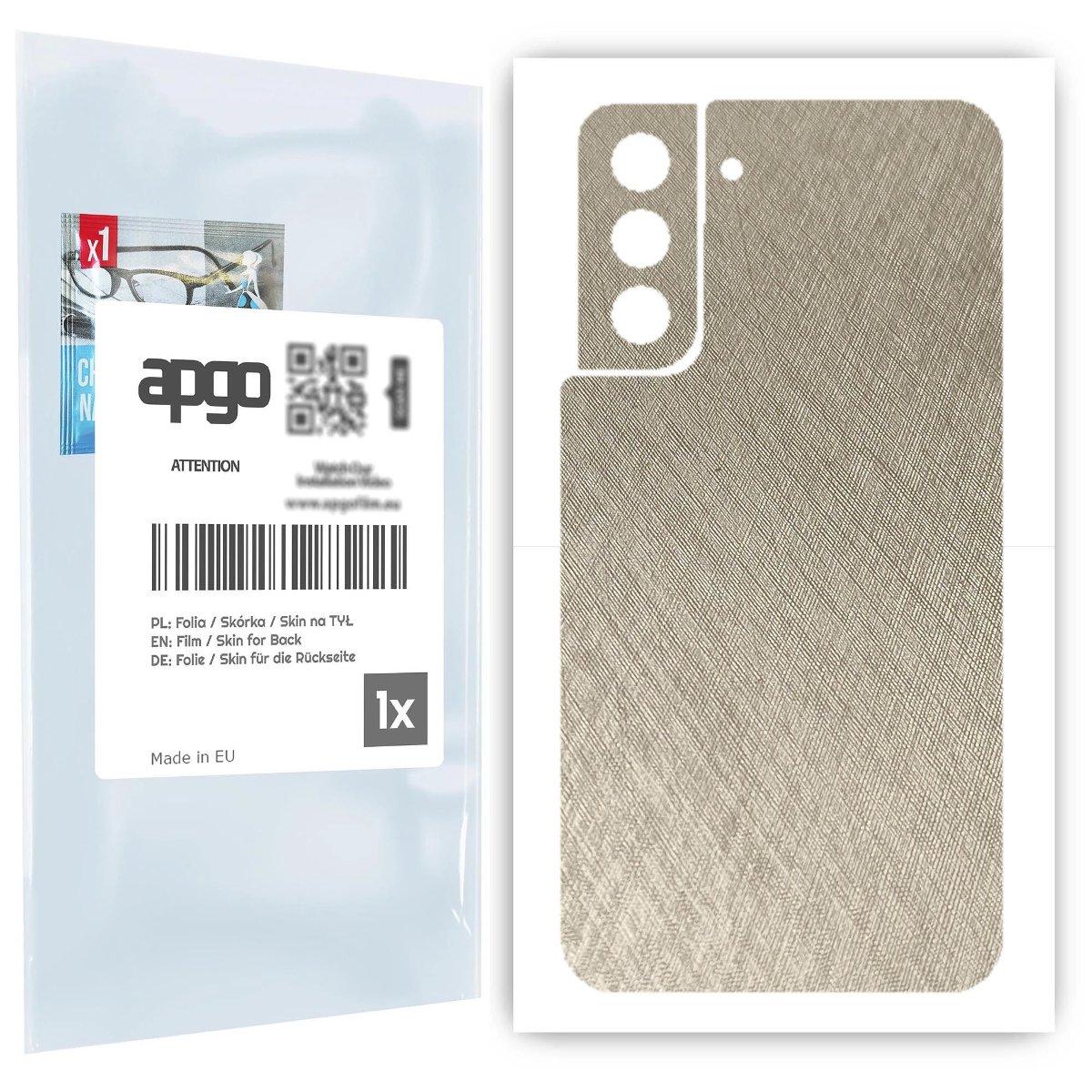 Folia naklejka skórka strukturalna na TYŁ do Samsung Galaxy S21 5G -  Tytan Srebrny - apgo SKINS