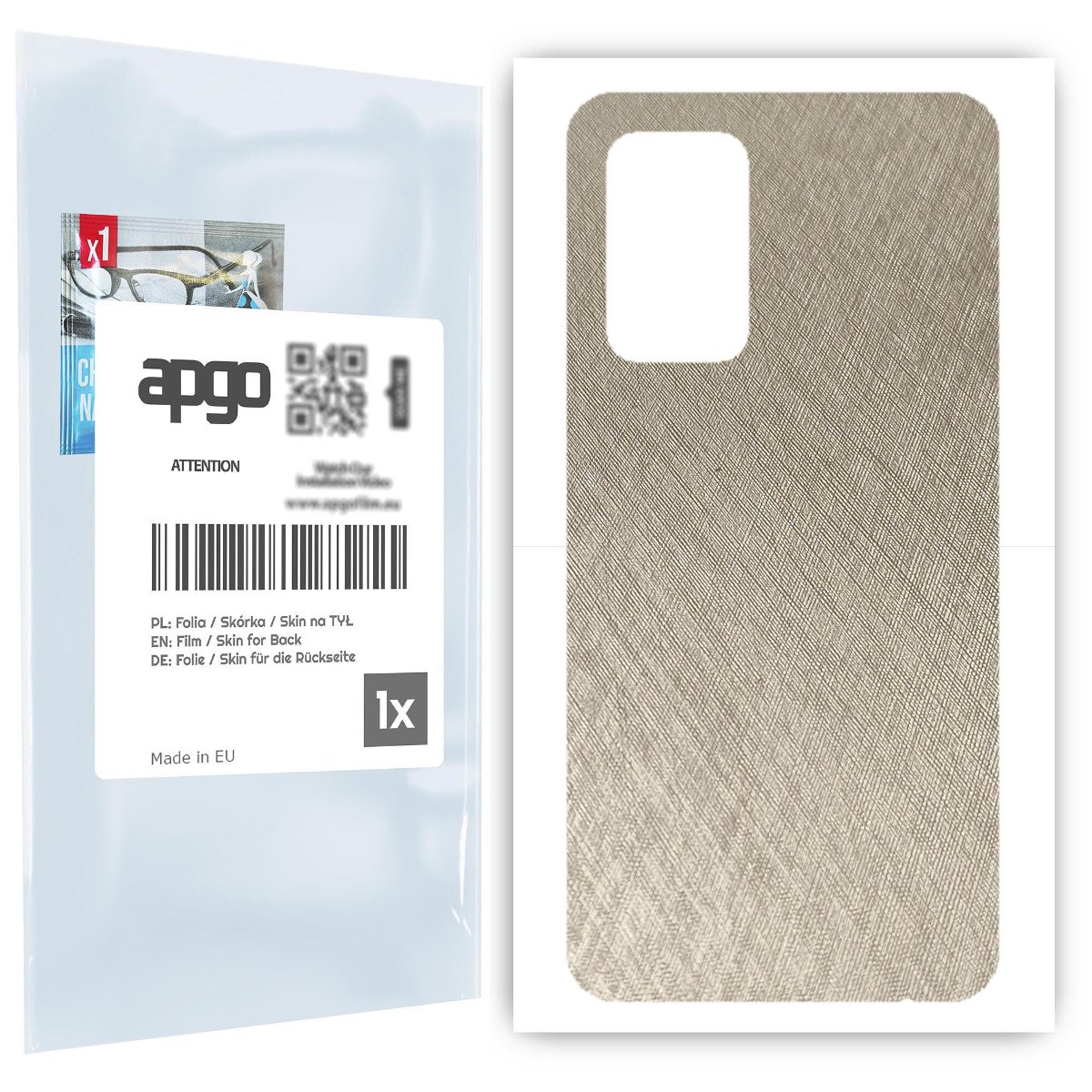 Folia naklejka skórka strukturalna na TYŁ do Samsung Galaxy A52 4G -  Tytan Srebrny - apgo SKINS