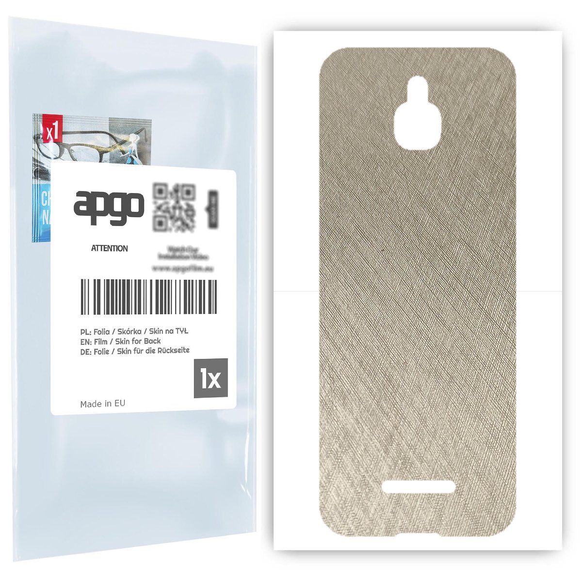 Folia naklejka skórka strukturalna na TYŁ do Nokia 8000 4G -  Tytan Srebrny - apgo SKINS