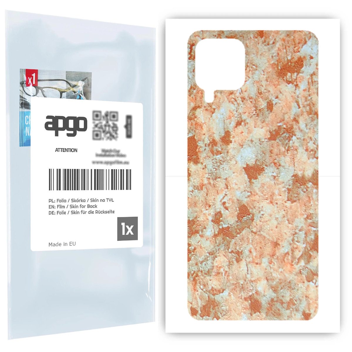 Folia naklejka skórka strukturalna na TYŁ do Samsung Galaxy A22 -  Kamień Piaskowiec - apgo SKINS