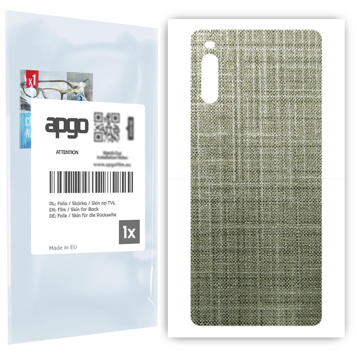 Folia naklejka skórka strukturalna na TYŁ do Sony Xperia L4 -  Tkanina Lniana - apgo SKINS