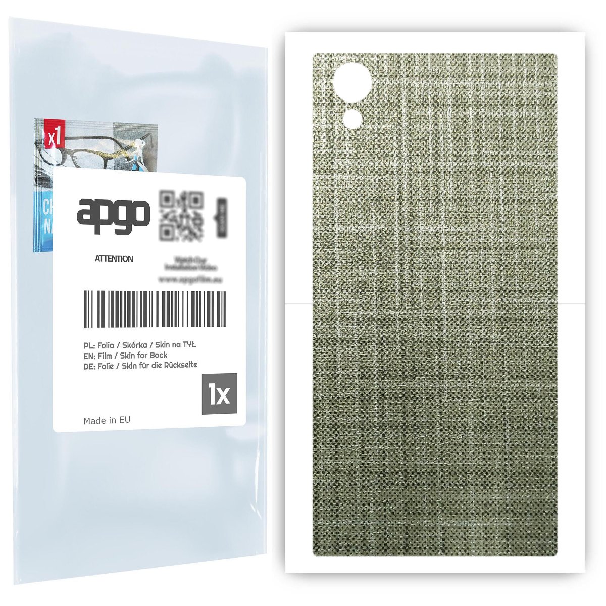 Folia naklejka skórka strukturalna na TYŁ do Sony Xperia XA1 Plus -  Tkanina Lniana - apgo SKINS
