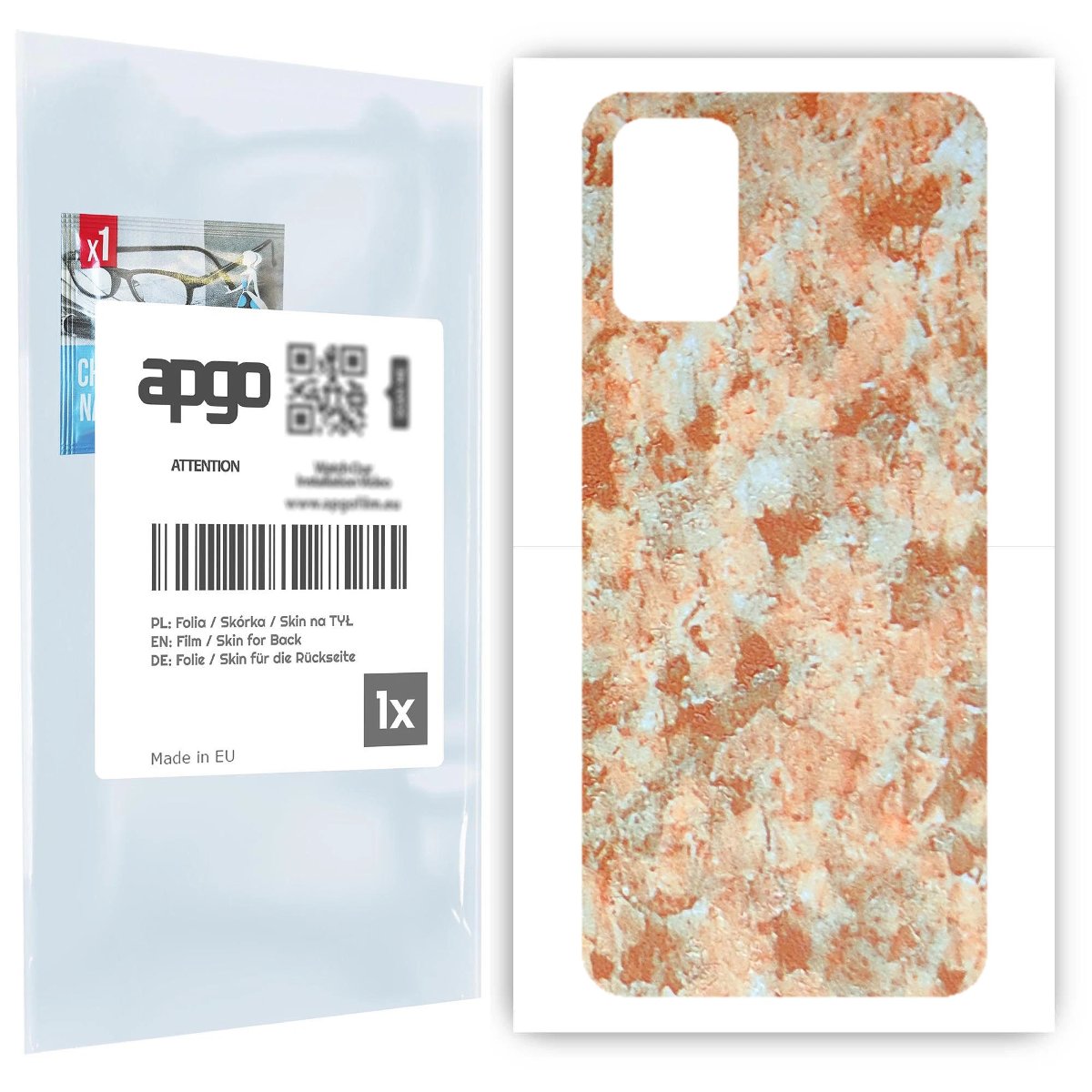 Folia naklejka skórka strukturalna na TYŁ do Samsung Galaxy A03S -  Kamień Piaskowiec - apgo SKINS