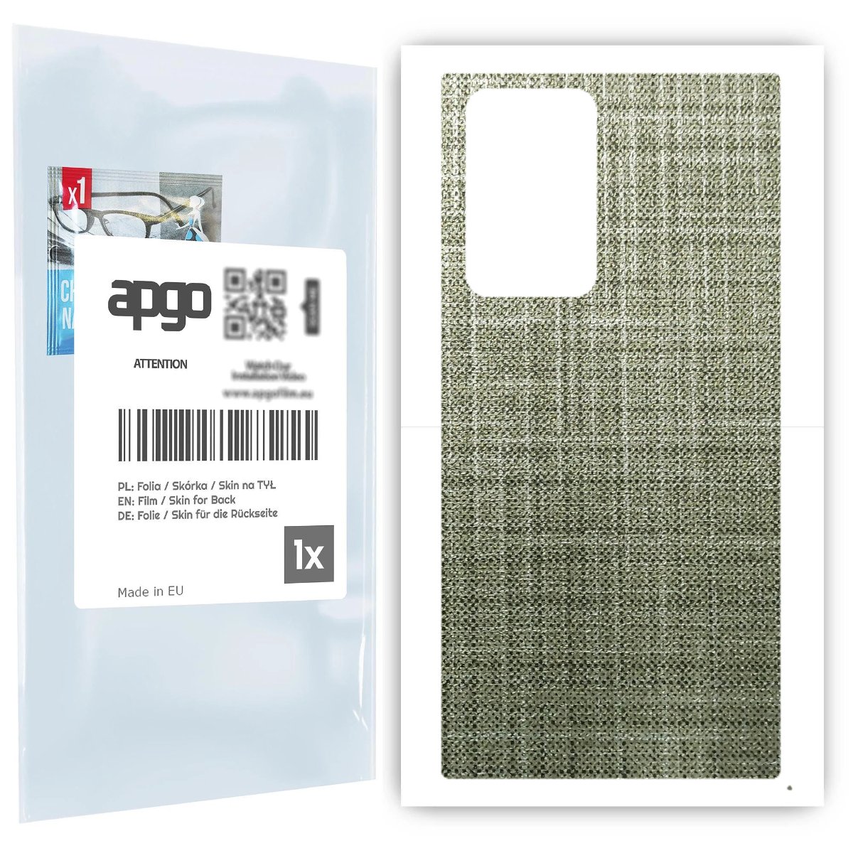 Folia naklejka skórka strukturalna na TYŁ do Samsung Galaxy Note20 Ultra -  Tkanina Lniana - apgo SKINS