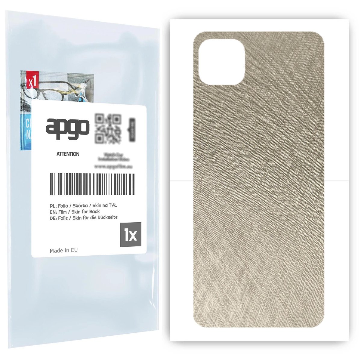 Folia naklejka skórka strukturalna na TYŁ do Samsung Galaxy A22 5G -  Tytan Srebrny - apgo SKINS