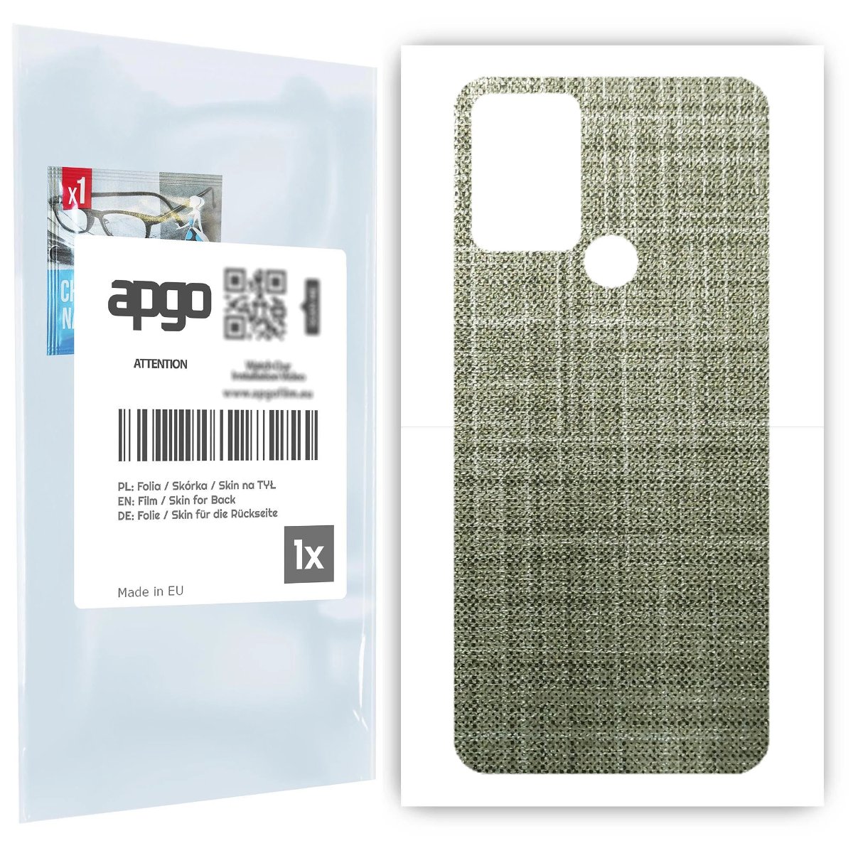Folia naklejka skórka strukturalna na TYŁ do HTC Desire 20+ -  Tkanina Lniana - apgo SKINS