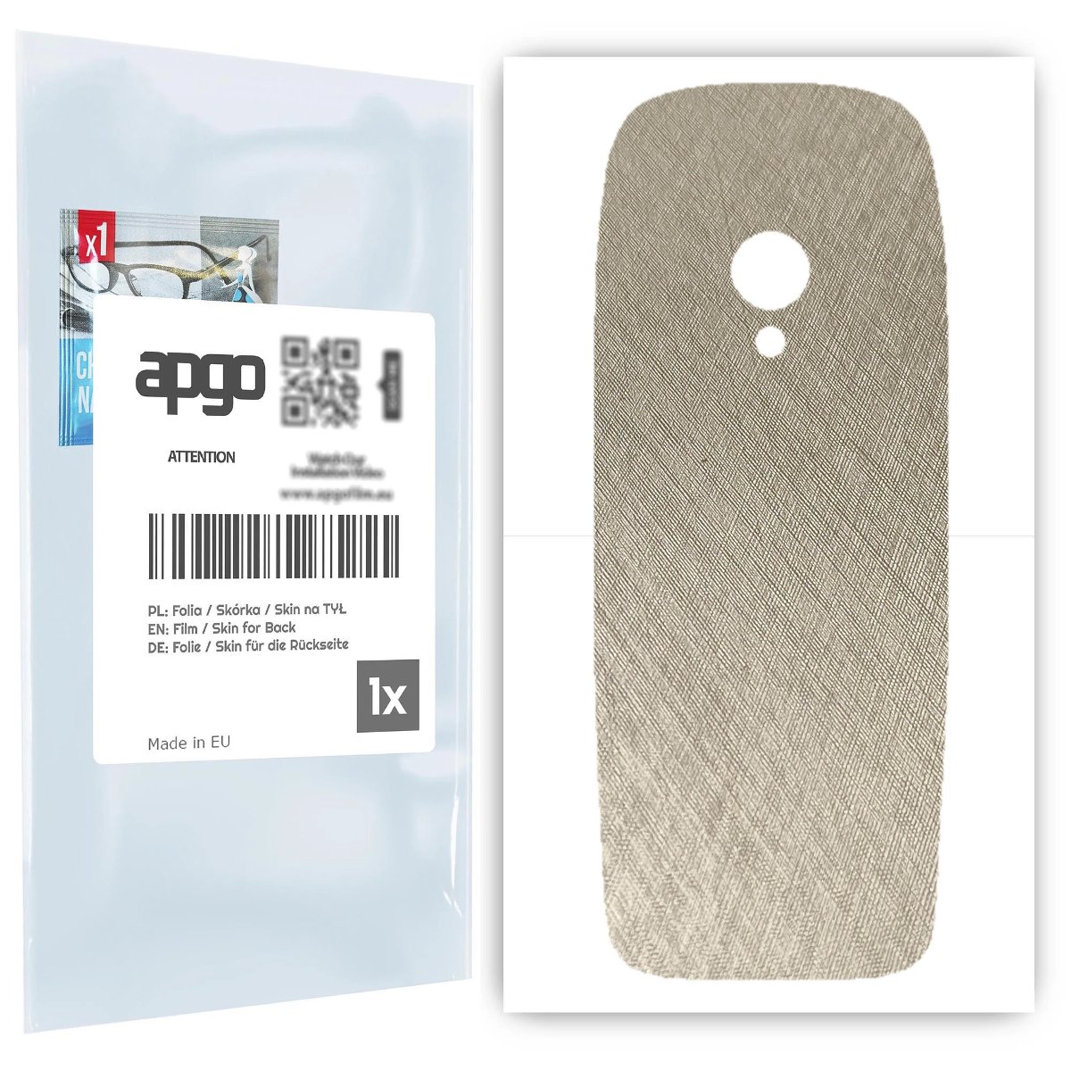 Folia naklejka skórka strukturalna na TYŁ do Nokia 6310 2021 -  Tytan Srebrny - apgo SKINS