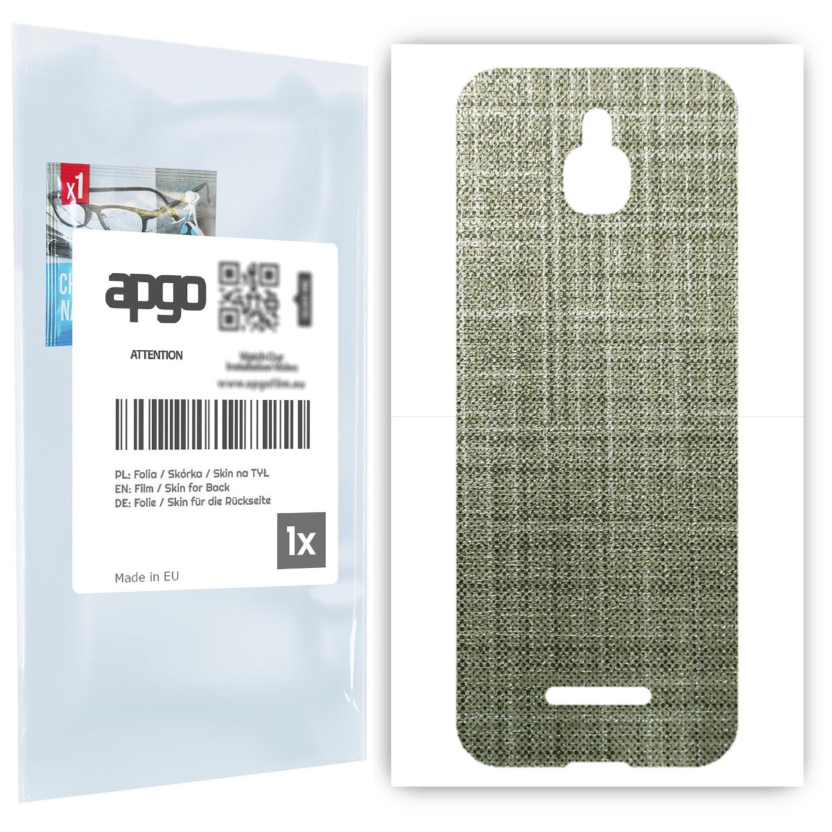 Folia naklejka skórka strukturalna na TYŁ do Nokia 8000 4G -  Tkanina Lniana - apgo SKINS