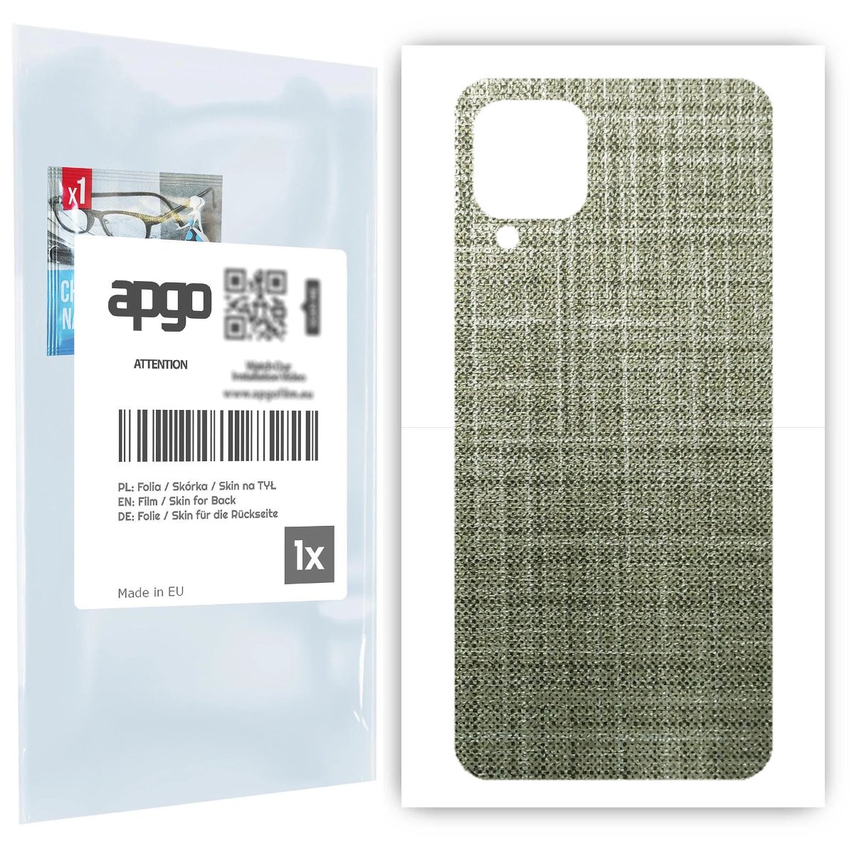 Folia naklejka skórka strukturalna na TYŁ do Samsung Galaxy M12 -  Tkanina Lniana - apgo SKINS