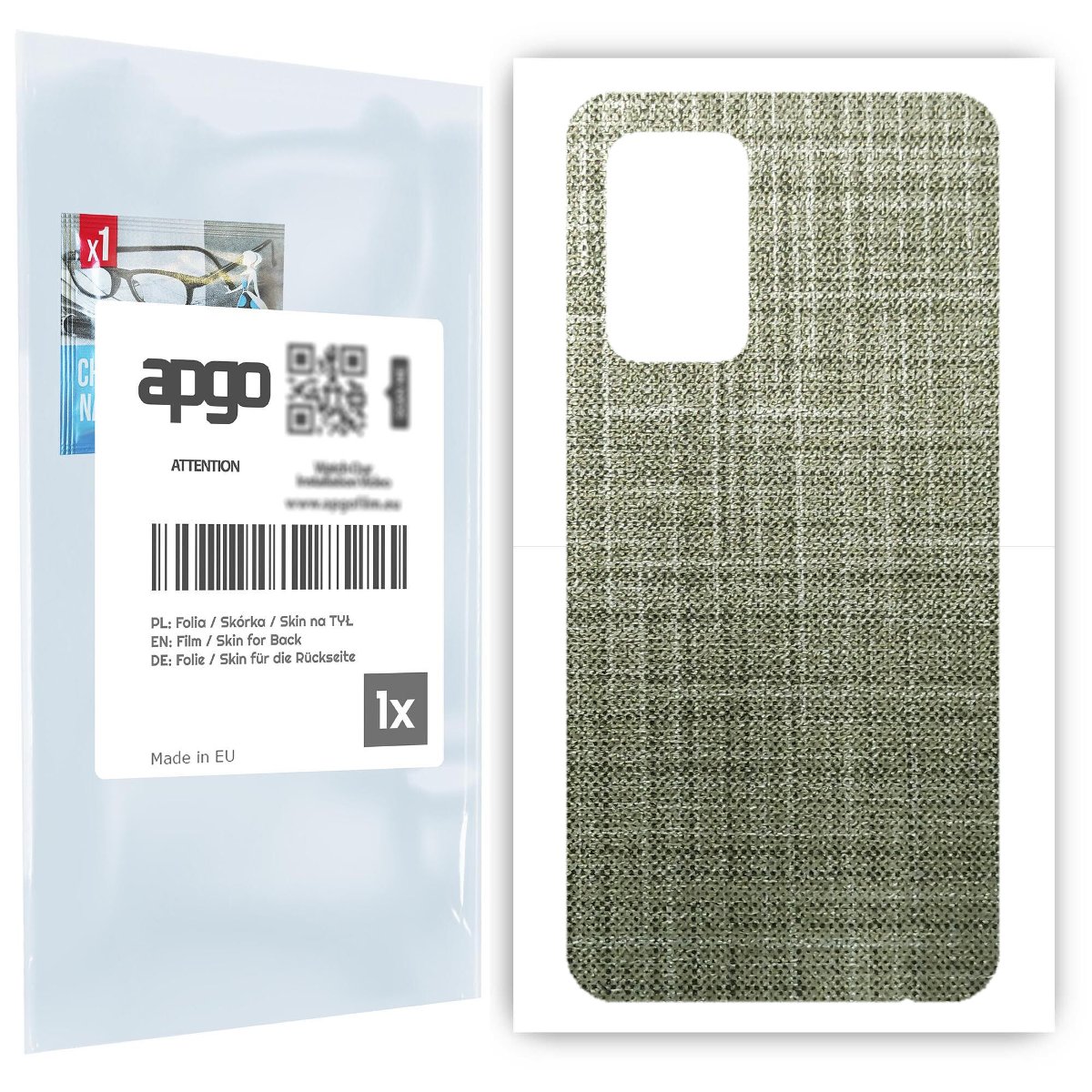 Folia naklejka skórka strukturalna na TYŁ do Samsung Galaxy A52 4G -  Tkanina Lniana - apgo SKINS