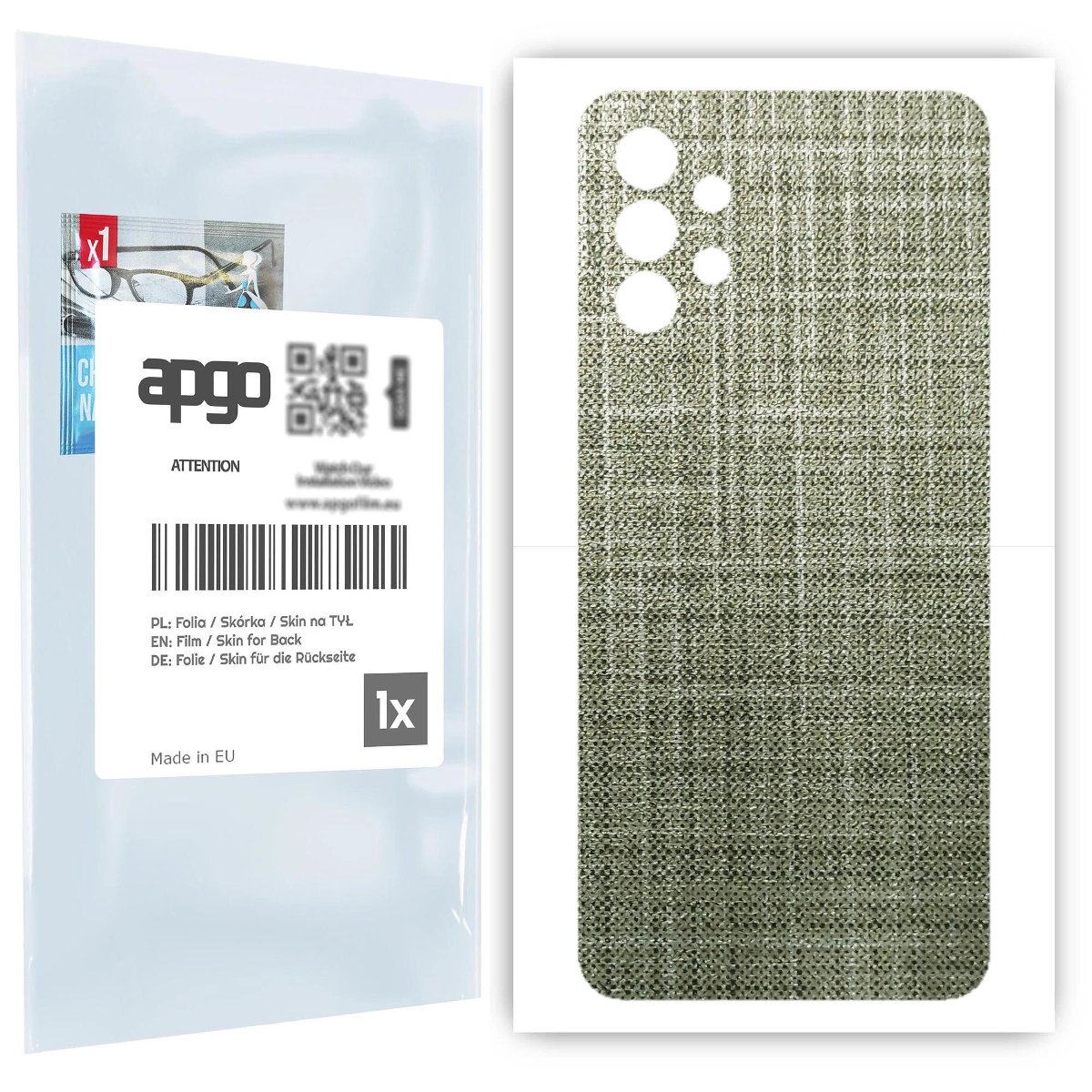 Folia naklejka skórka strukturalna na TYŁ do Samsung Galaxy A32 5G -  Tkanina Lniana - apgo SKINS