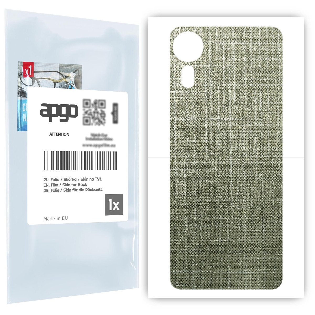 Folia naklejka skórka strukturalna na TYŁ do Samsung Galaxy XCover 5 -  Tkanina Lniana - apgo SKINS
