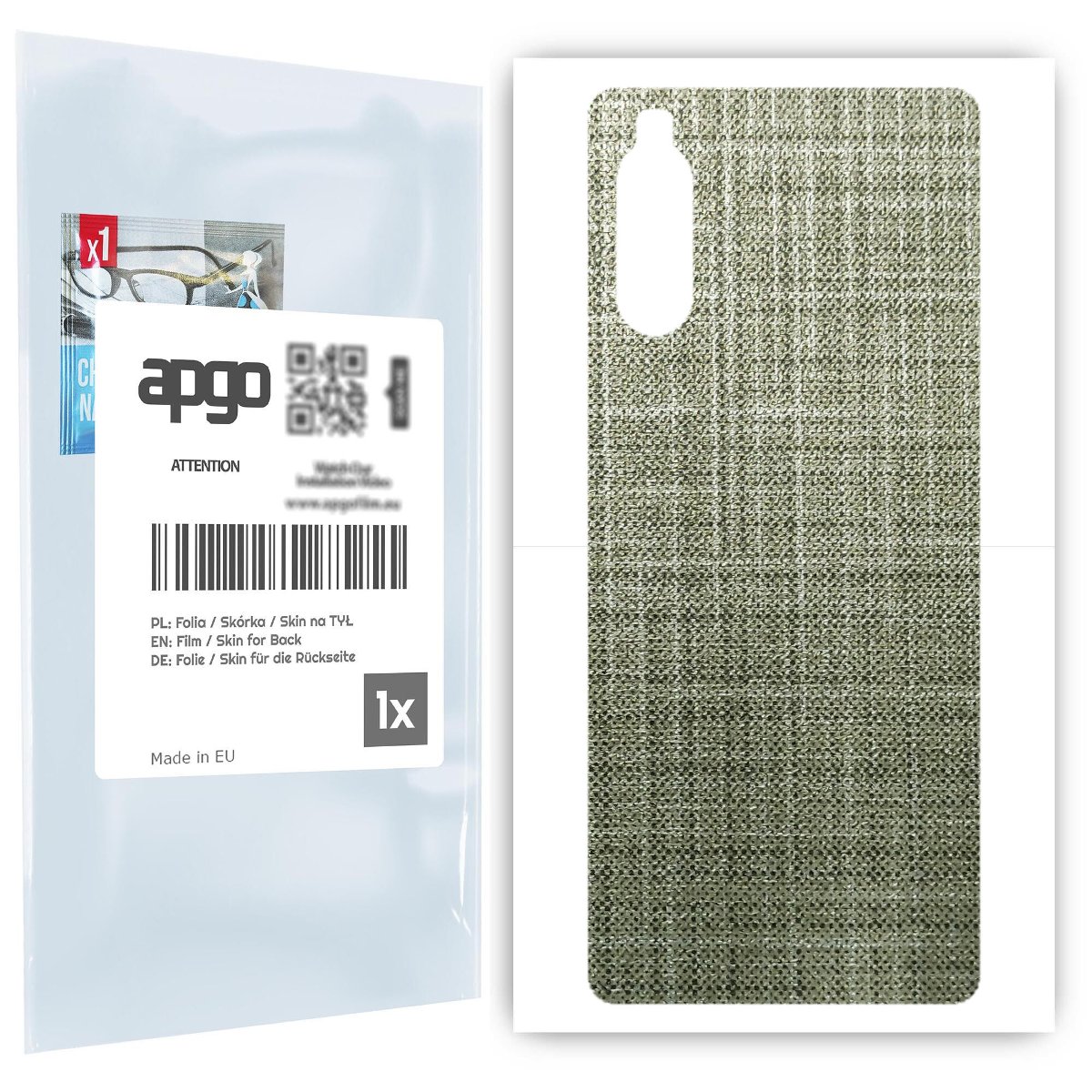 Folia naklejka skórka strukturalna na TYŁ do Sony Xperia 10 III -  Tkanina Lniana - apgo SKINS