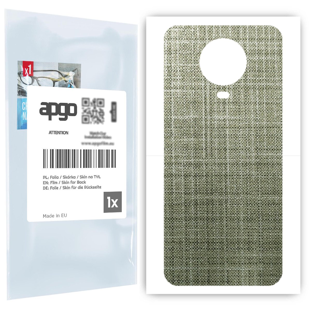 Folia naklejka skórka strukturalna na TYŁ do Nokia G20 -  Tkanina Lniana - apgo SKINS