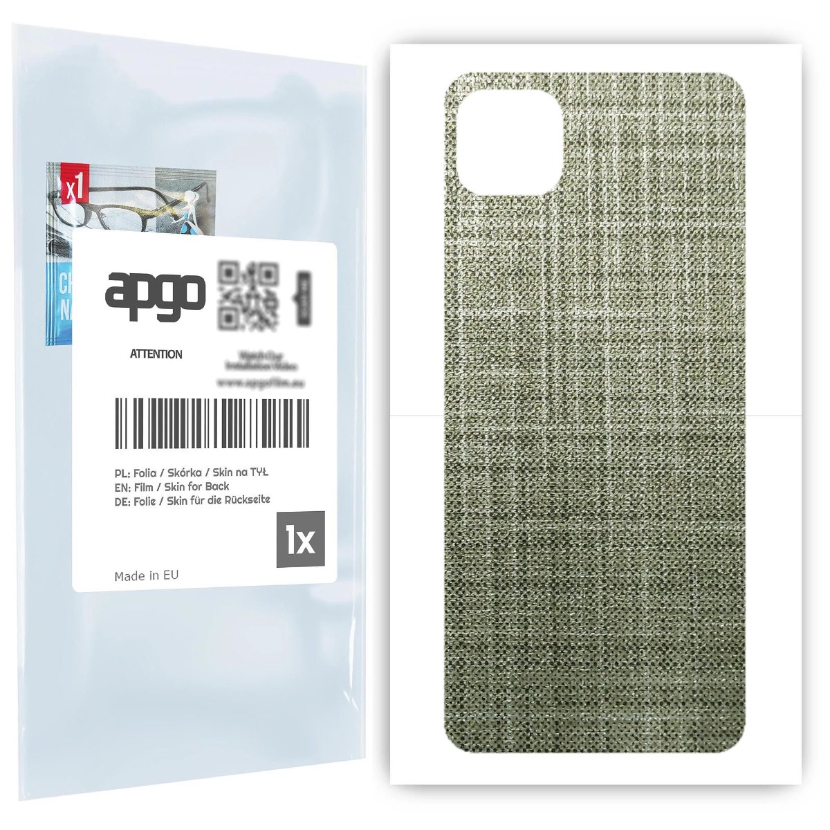 Folia naklejka skórka strukturalna na TYŁ do Samsung Galaxy A22 5G -  Tkanina Lniana - apgo SKINS