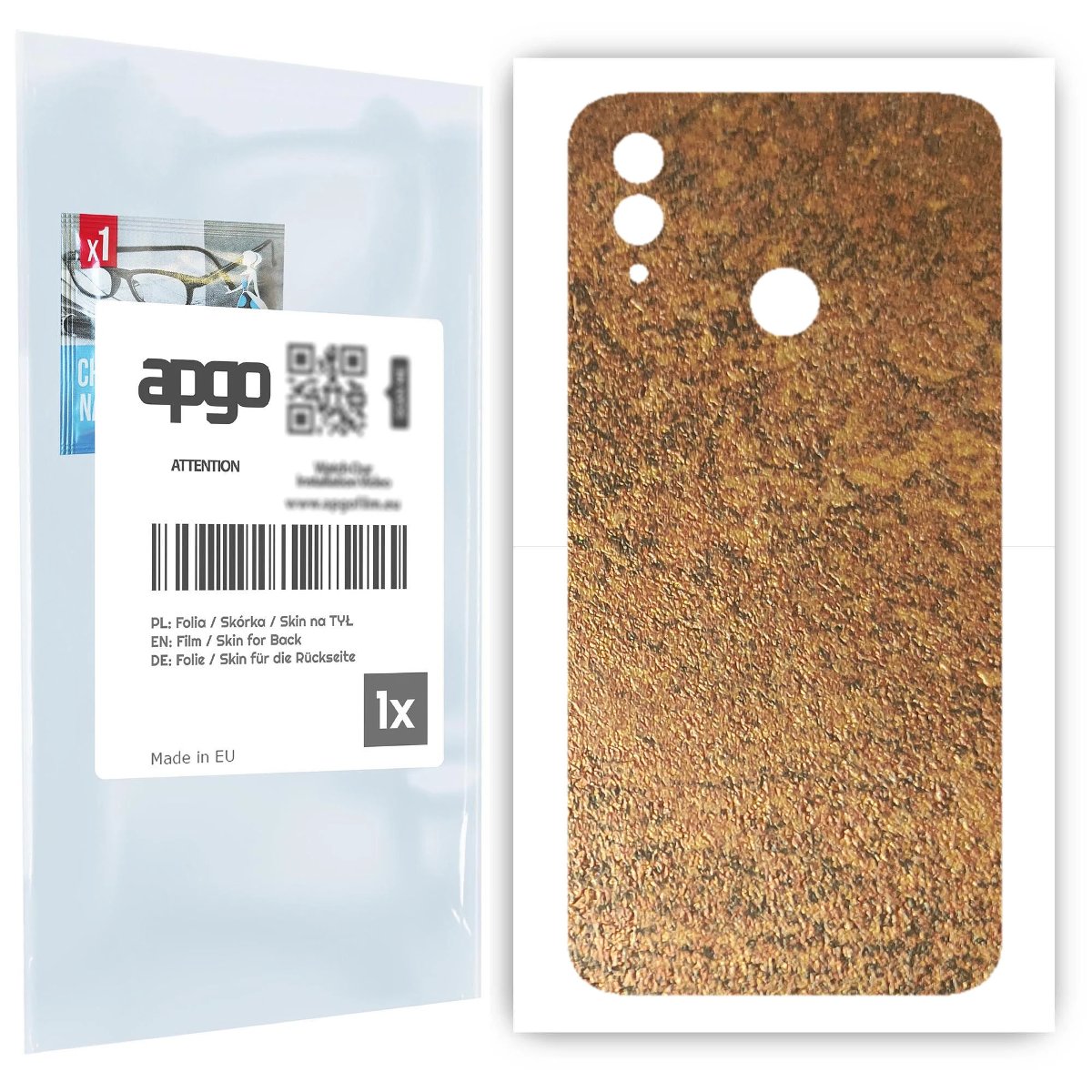 Folia naklejka skórka strukturalna na TYŁ do Honor 10 Lite -  Zardzewiała Miedź - apgo SKINS