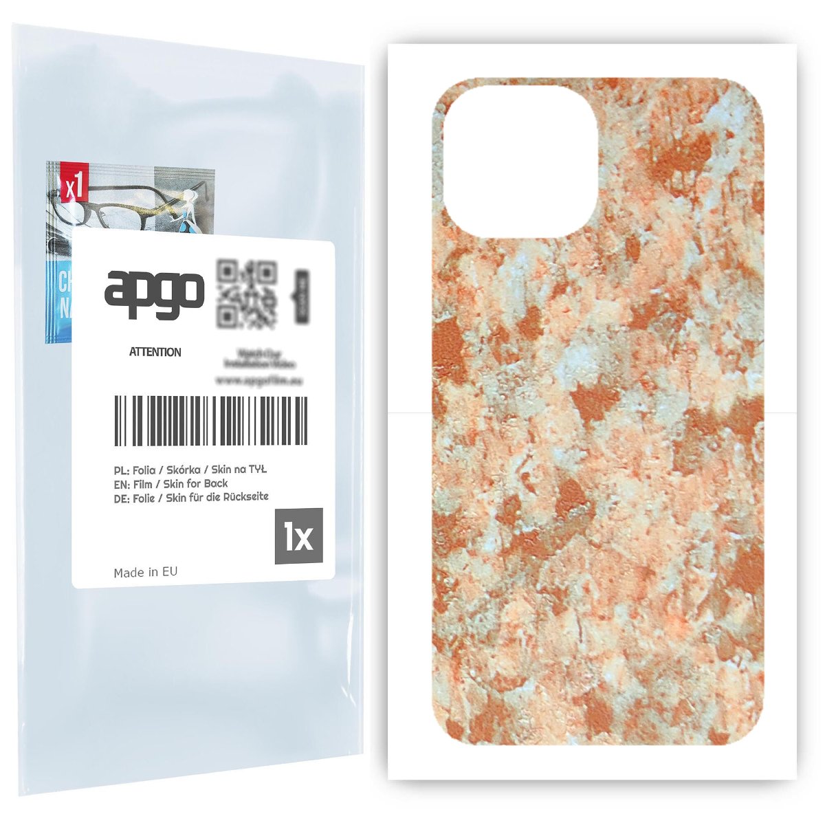 Folia naklejka skórka strukturalna na TYŁ do Apple iPhone 13 mini -  Kamień Piaskowiec - apgo SKINS