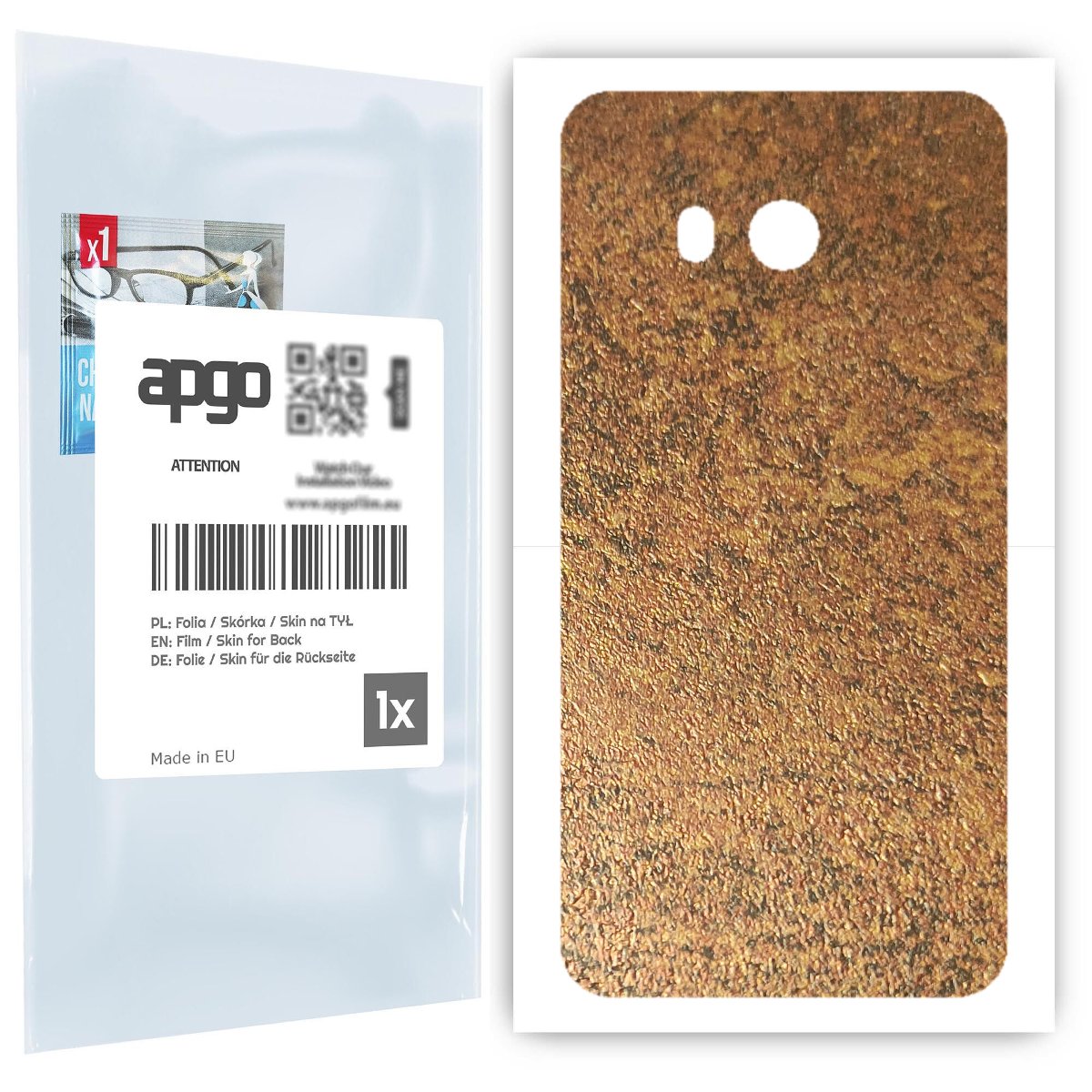 Folia naklejka skórka strukturalna na TYŁ do HTC U11 -  Zardzewiała Miedź - apgo SKINS