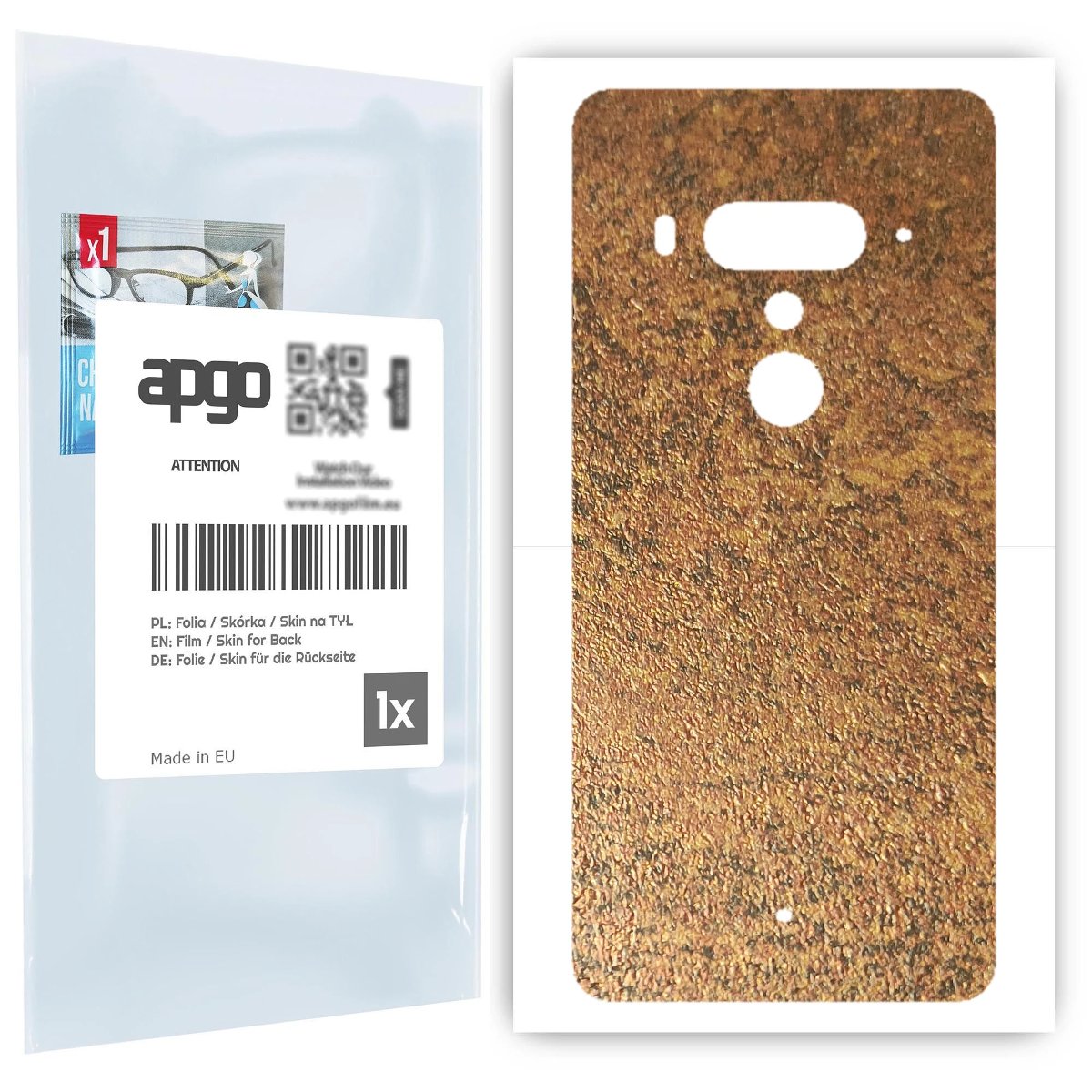 Folia naklejka skórka strukturalna na TYŁ do HTC U12+ -  Zardzewiała Miedź - apgo SKINS