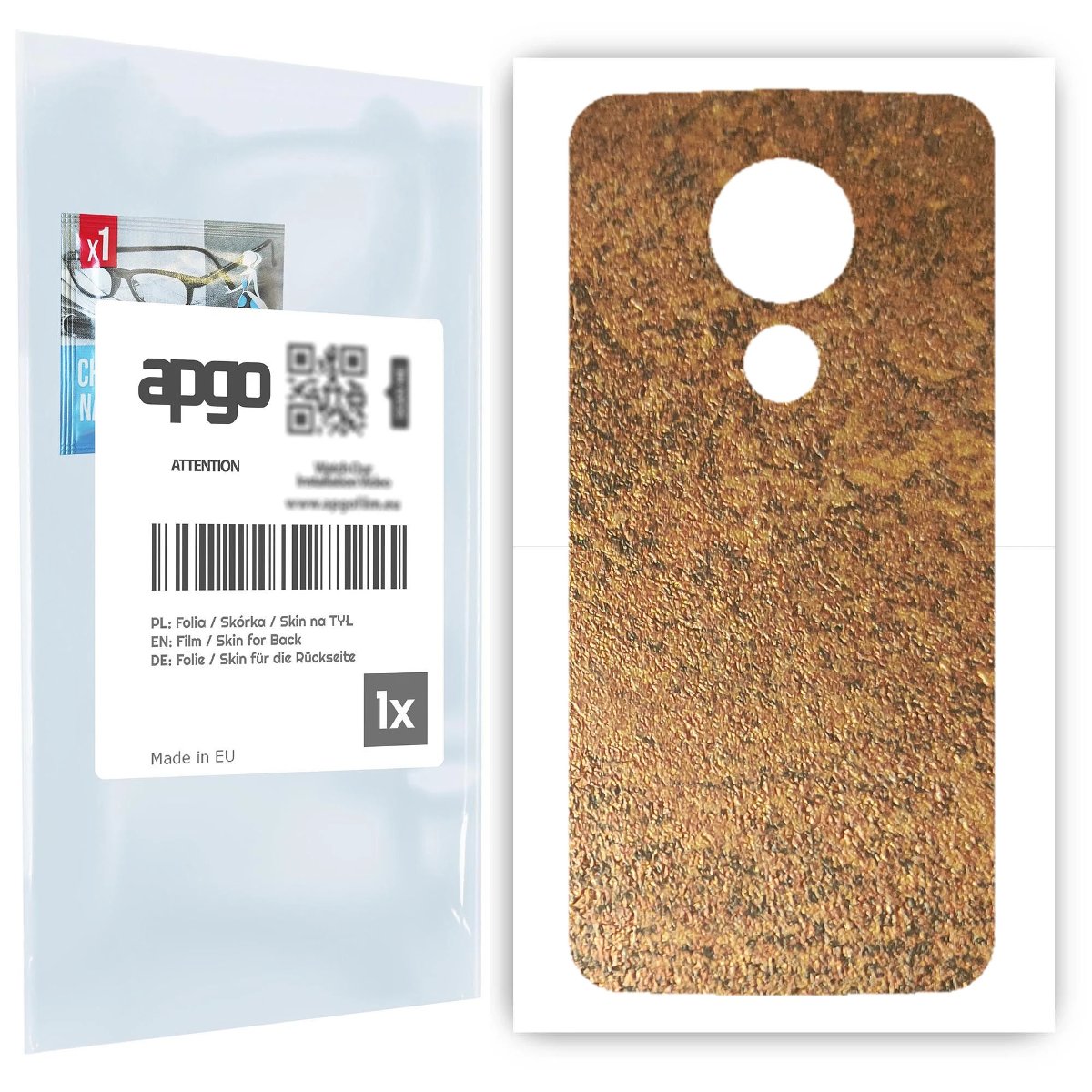 Folia naklejka skórka strukturalna na TYŁ do Motorola Moto G7 Power -  Zardzewiała Miedź - apgo SKINS