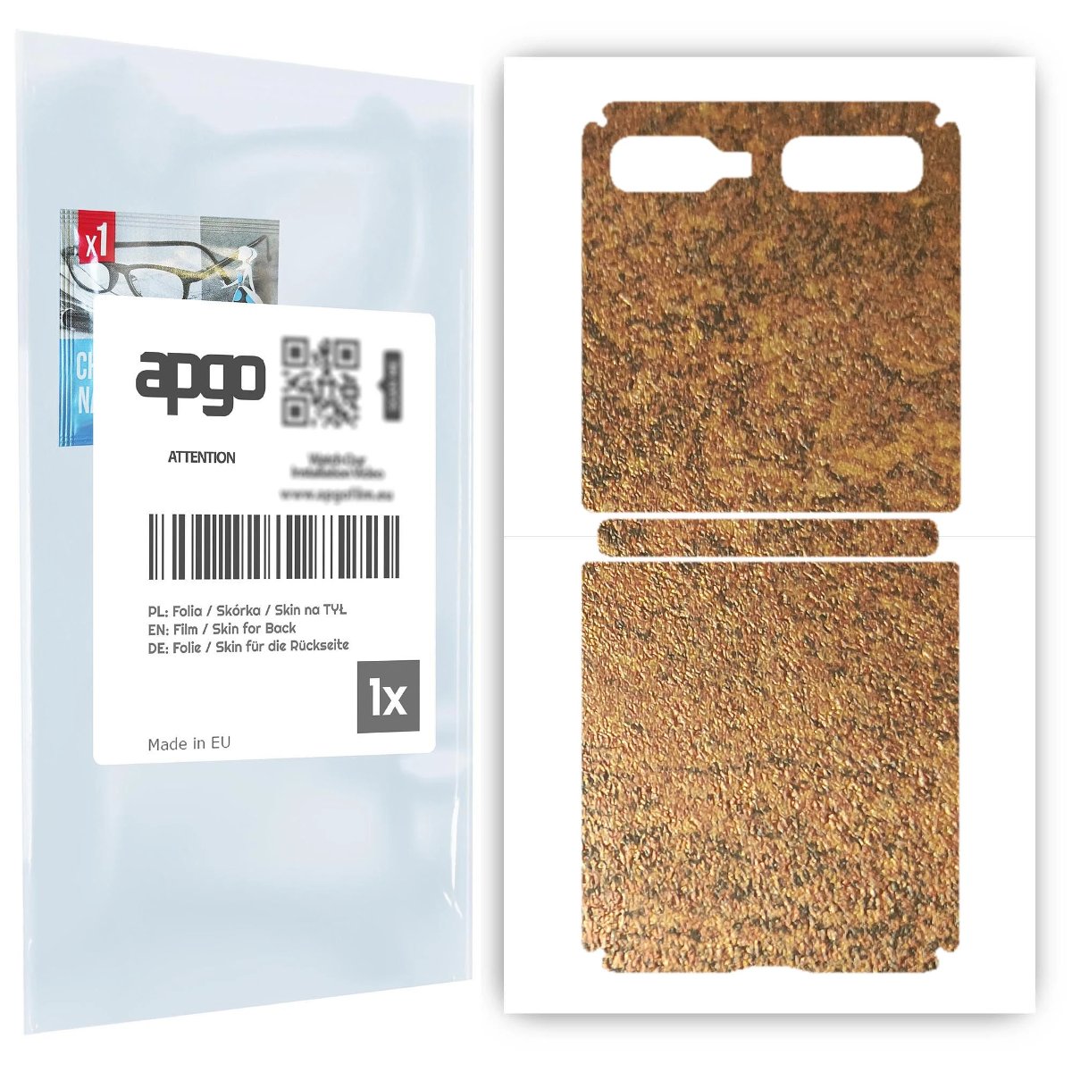 Folia naklejka skórka strukturalna na TYŁ do Samsung Galaxy Z Flip -  Zardzewiała Miedź - apgo SKINS