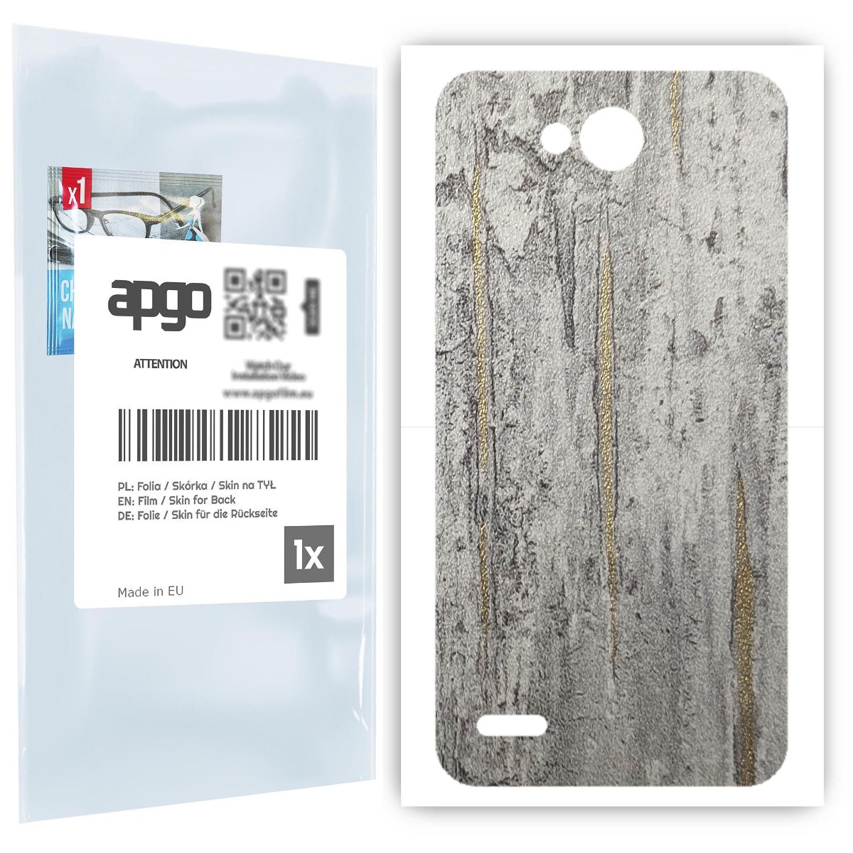 Folia naklejka skórka strukturalna na TYŁ do LG X power2 -  Beton Złote Paski - apgo SKINS