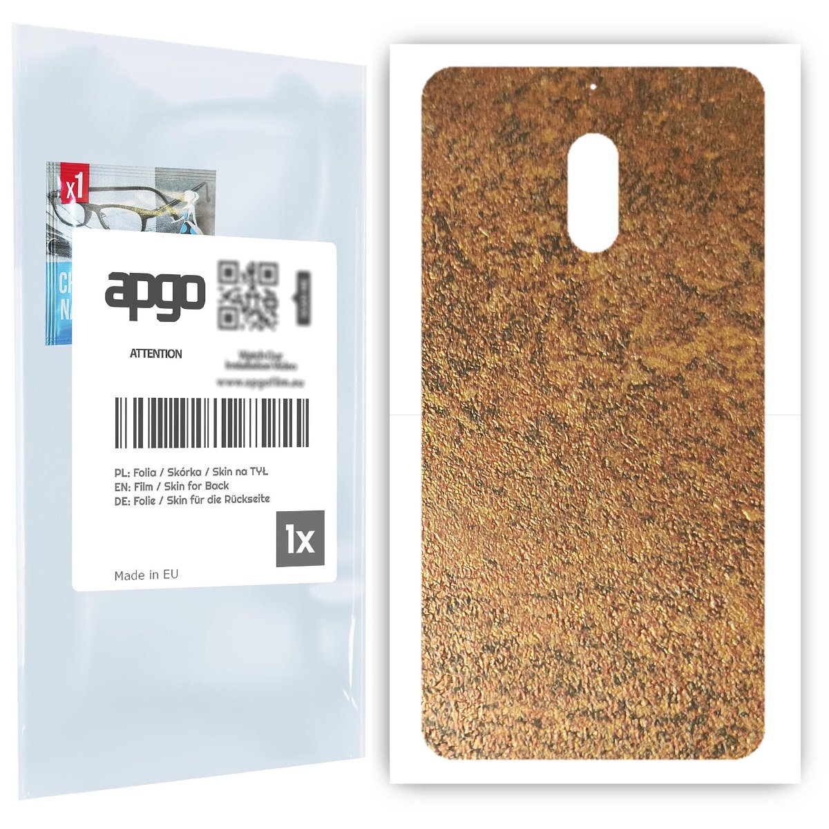 Folia naklejka skórka strukturalna na TYŁ do Nokia 6 -  Zardzewiała Miedź - apgo SKINS