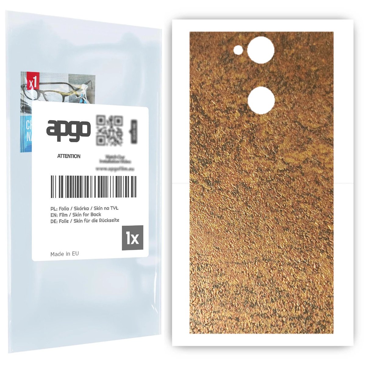 Folia naklejka skórka strukturalna na TYŁ do Sony Xperia XA2 -  Zardzewiała Miedź - apgo SKINS