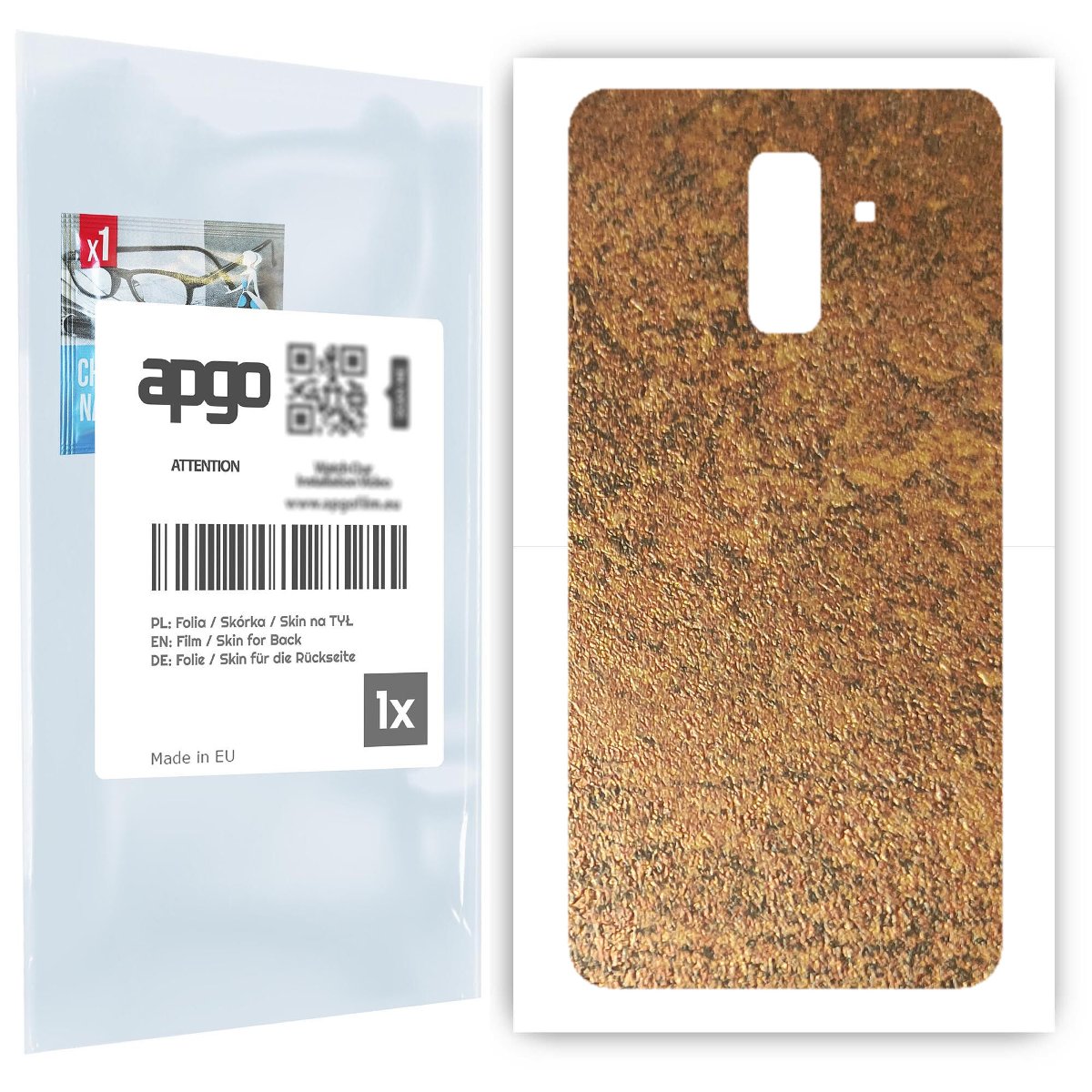 Folia naklejka skórka strukturalna na TYŁ do Samsung Galaxy A6+ (2018) -  Zardzewiała Miedź - apgo SKINS