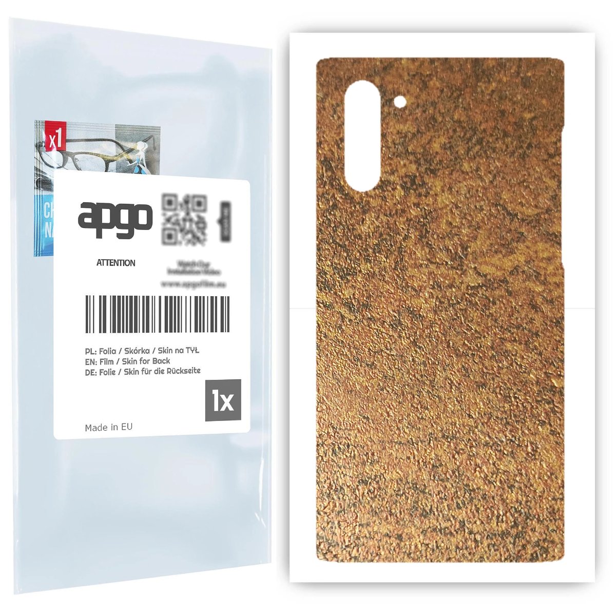 Folia naklejka skórka strukturalna na TYŁ do Samsung Galaxy Note 10 -  Zardzewiała Miedź - apgo SKINS