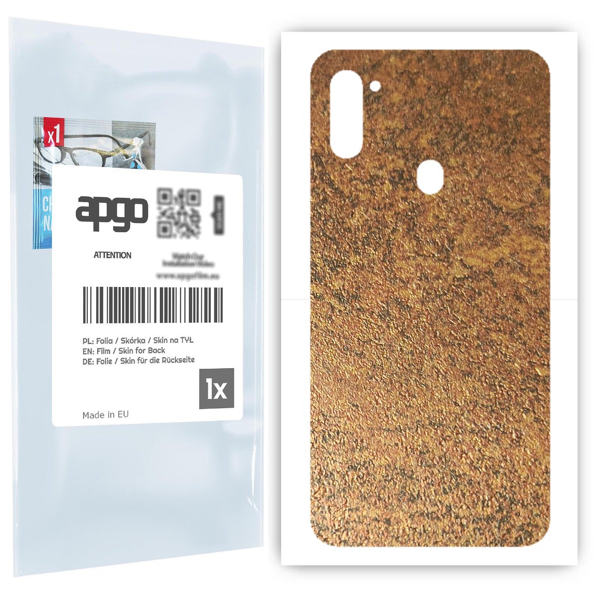 Folia naklejka skórka strukturalna na TYŁ do Samsung Galaxy M11 -  Zardzewiała Miedź - apgo SKINS