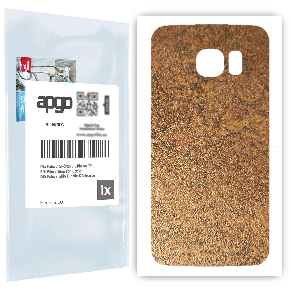 Folia naklejka skórka strukturalna na TYŁ do Samsung Galaxy S6 Edge SM-G925F -  Zardzewiała Miedź - apgo SKINS