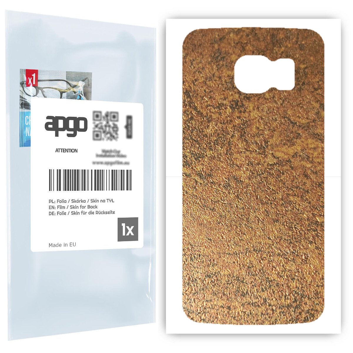 Folia naklejka skórka strukturalna na TYŁ do Samsung Galaxy S6 G920 -  Zardzewiała Miedź - apgo SKINS