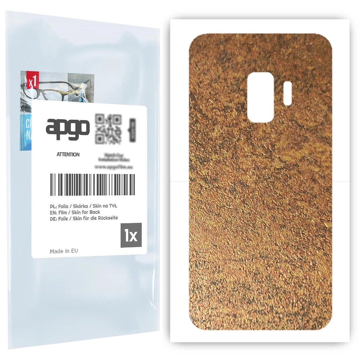 Folia naklejka skórka strukturalna na TYŁ do Samsung Galaxy S9 -  Zardzewiała Miedź - apgo SKINS