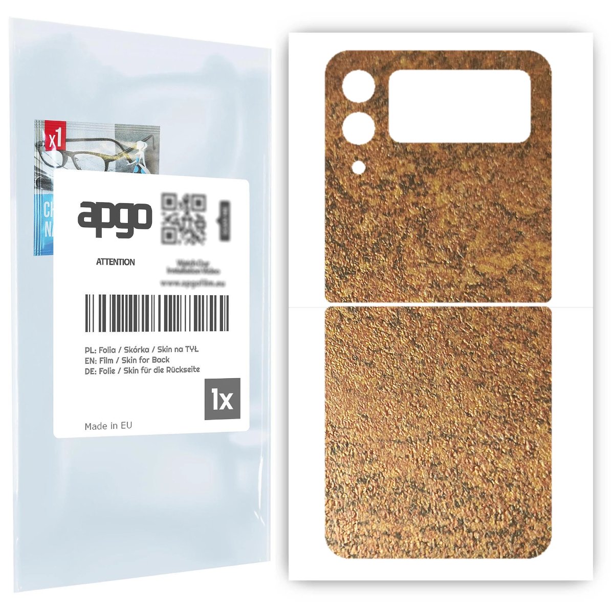 Folia naklejka skórka strukturalna na TYŁ do Samsung Galaxy Z Flip 3 -  Zardzewiała Miedź - apgo SKINS