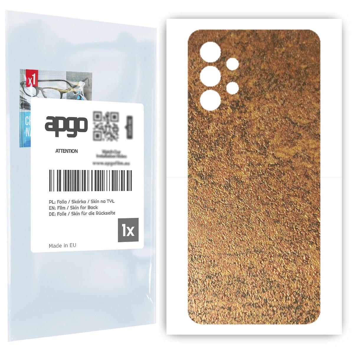Folia naklejka skórka strukturalna na TYŁ do Samsung Galaxy A32 4G -  Zardzewiała Miedź - apgo SKINS