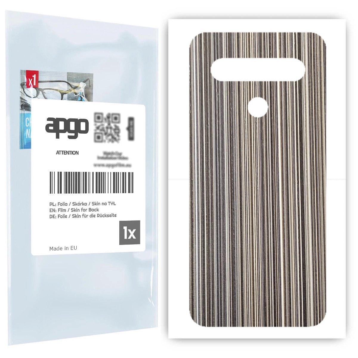 Folia naklejka skórka strukturalna na TYŁ do LG K61 -  Tkanina Paski Mix - apgo SKINS