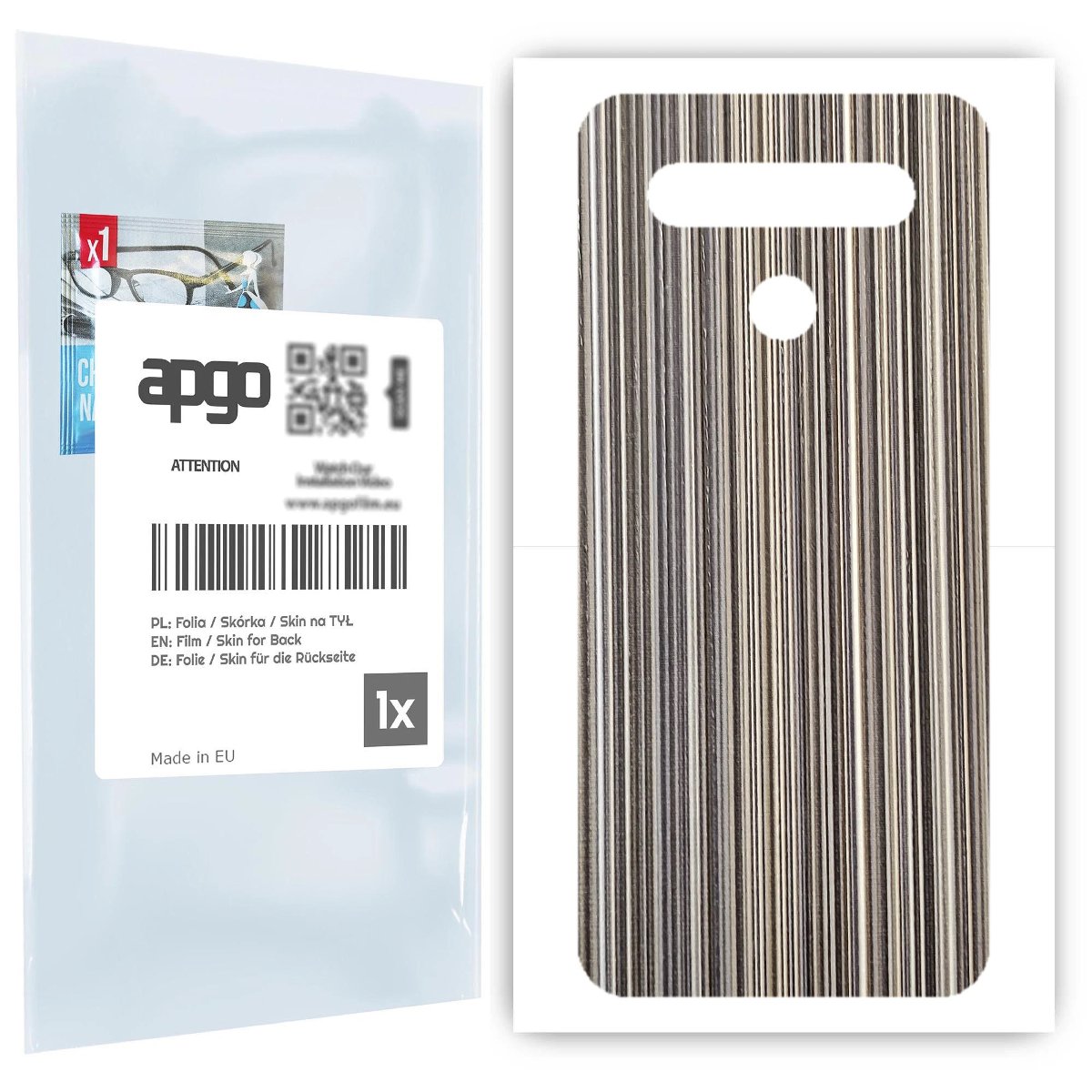 Folia naklejka skórka strukturalna na TYŁ do LG K41S -  Tkanina Paski Mix - apgo SKINS